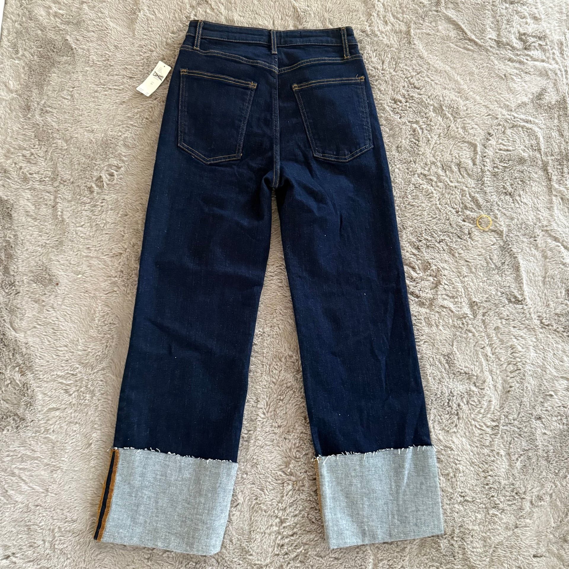 NWT Anthropologie Pilcro Scotty Cuffed High-Rise Straight-Leg Jeans Sz 26 Y2K  13