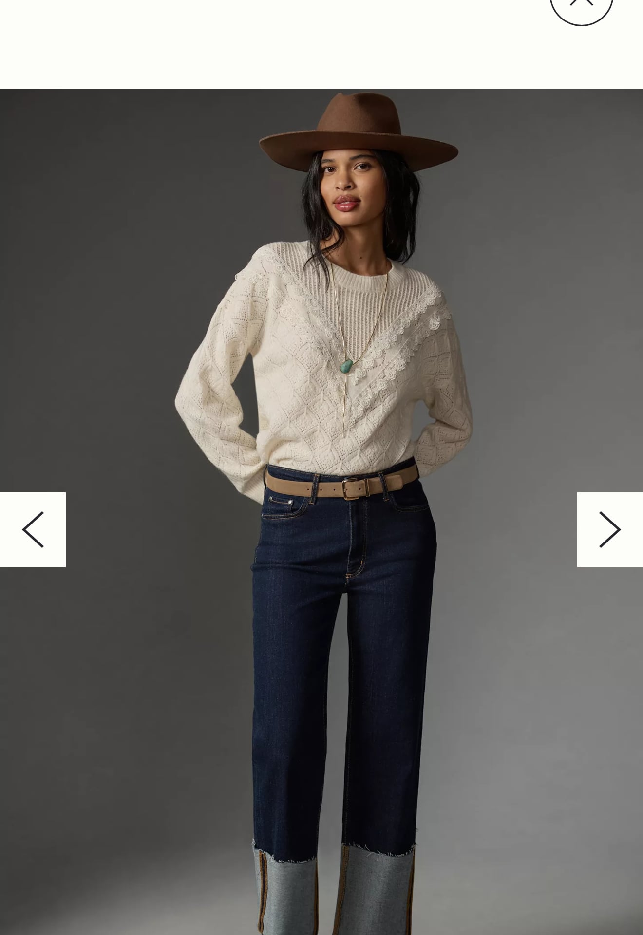 NWT Anthropologie Pilcro Scotty Cuffed High-Rise Straight-Leg Jeans Sz 26 Y2K  19