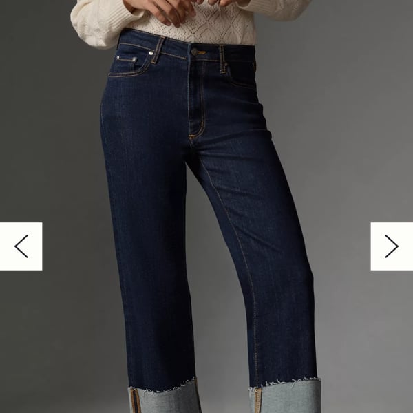 NWT Anthropologie Pilcro Scotty Cuffed High-Rise Straight-Leg Jeans Sz 26 Y2K 