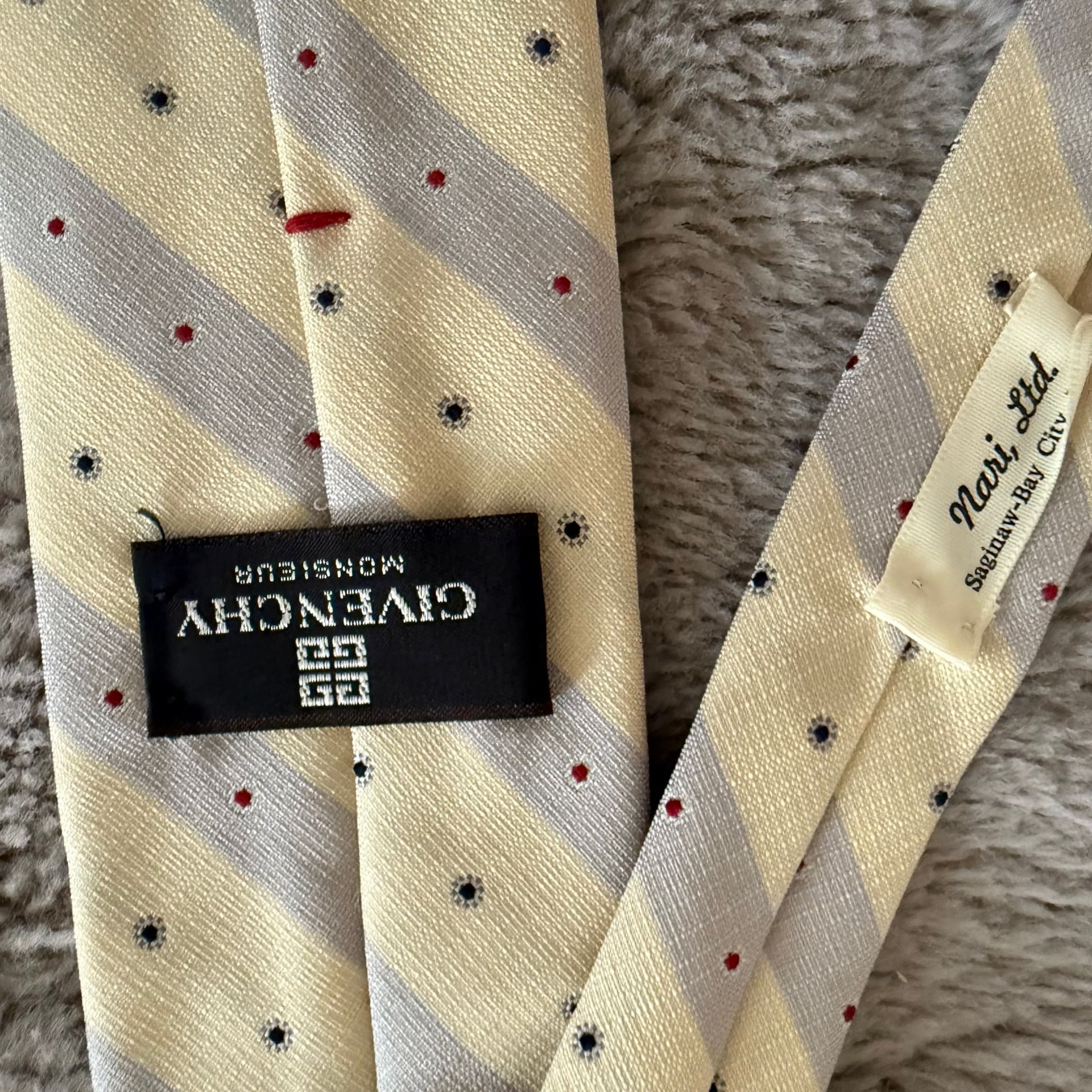 Givenchy Vintage Floral Ties Silk Italy Yellow 6