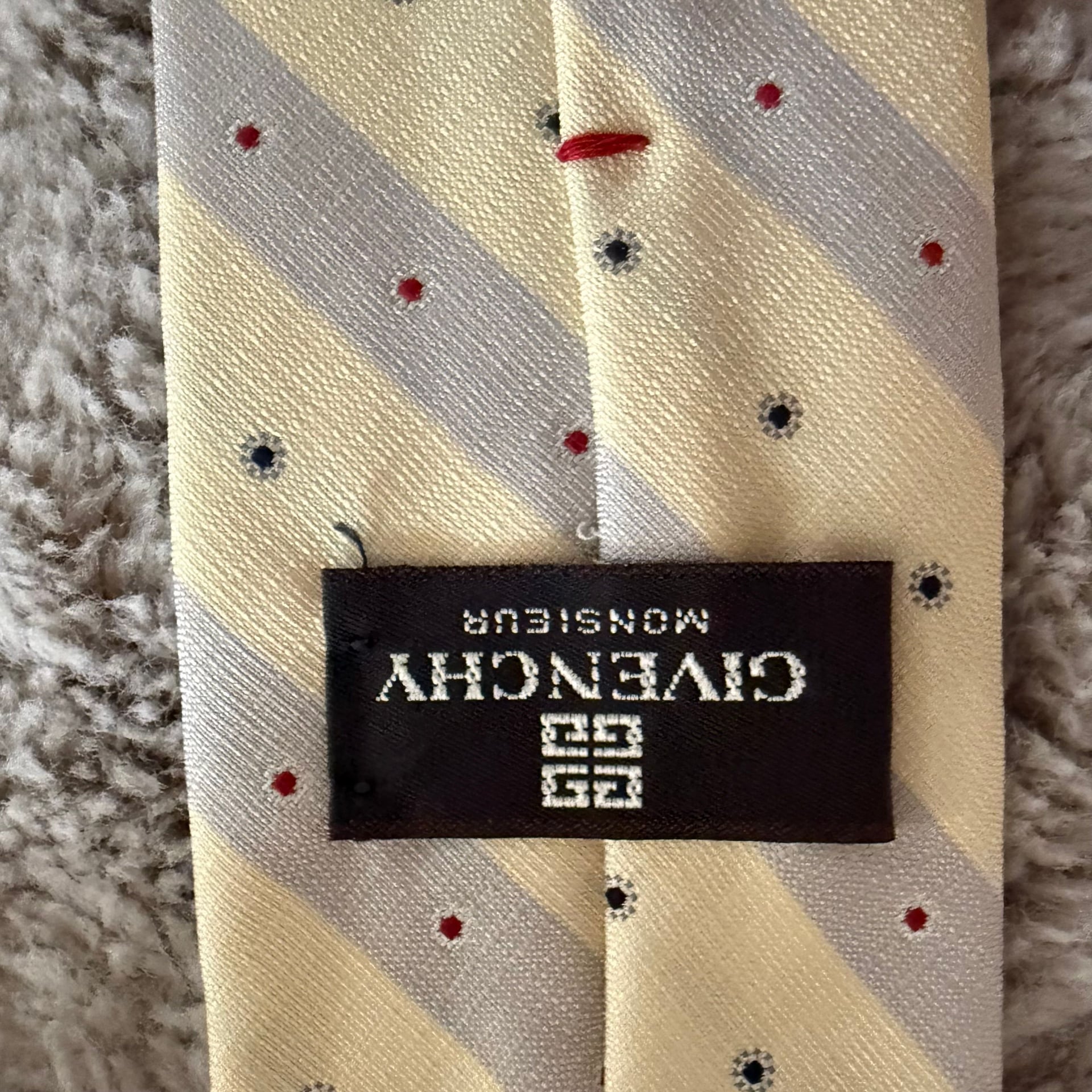 Givenchy Vintage Floral Ties Silk Italy Yellow 2