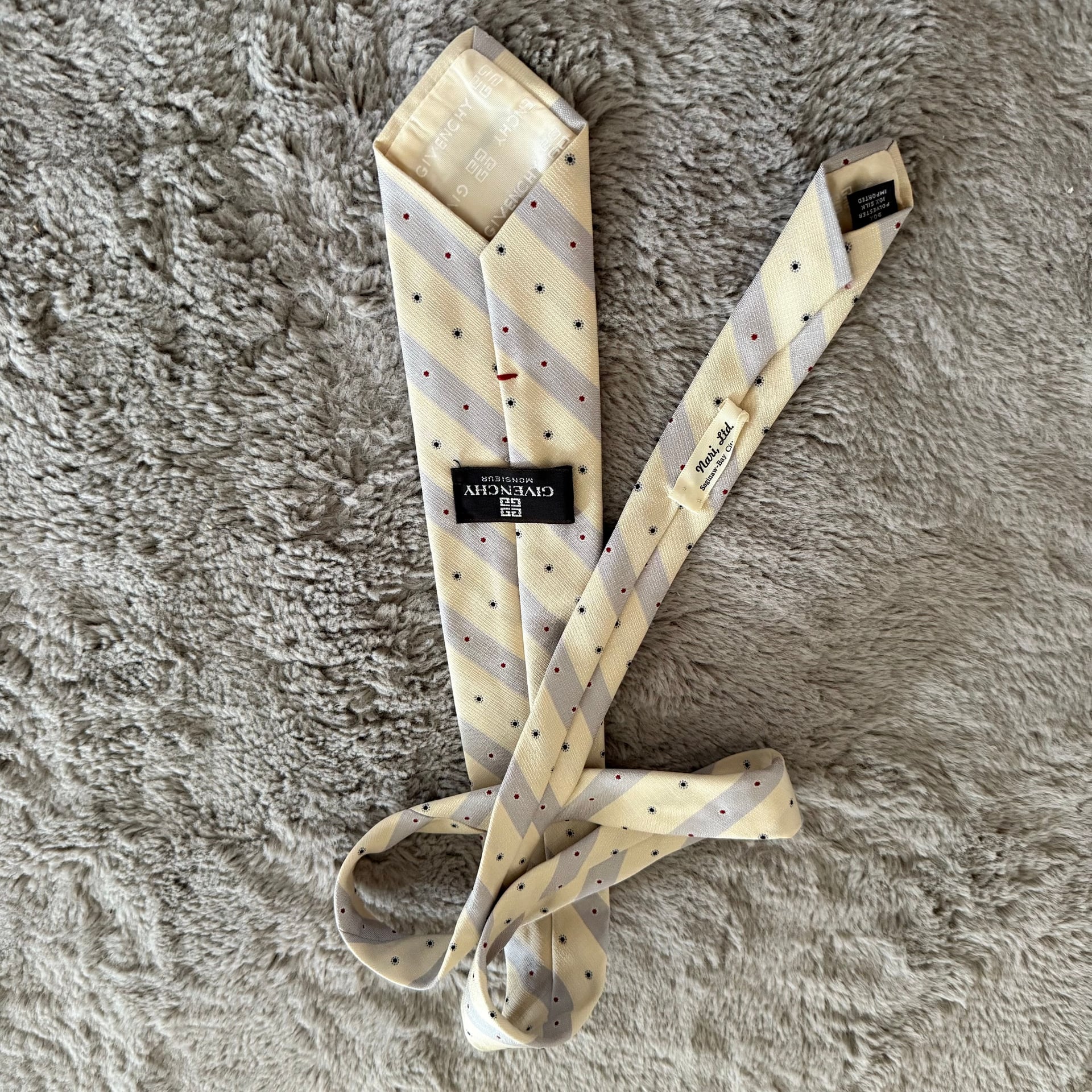 Givenchy Vintage Floral Ties Silk Italy Yellow 5