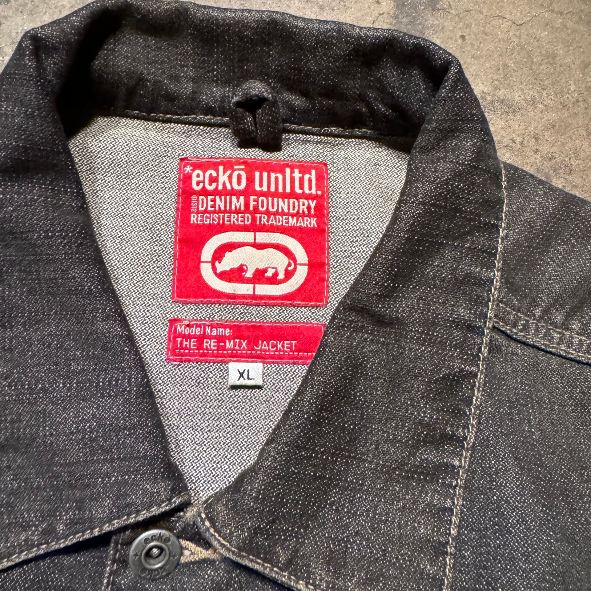90s Ecko Unltd. Black Denim Jacket X-Large
3