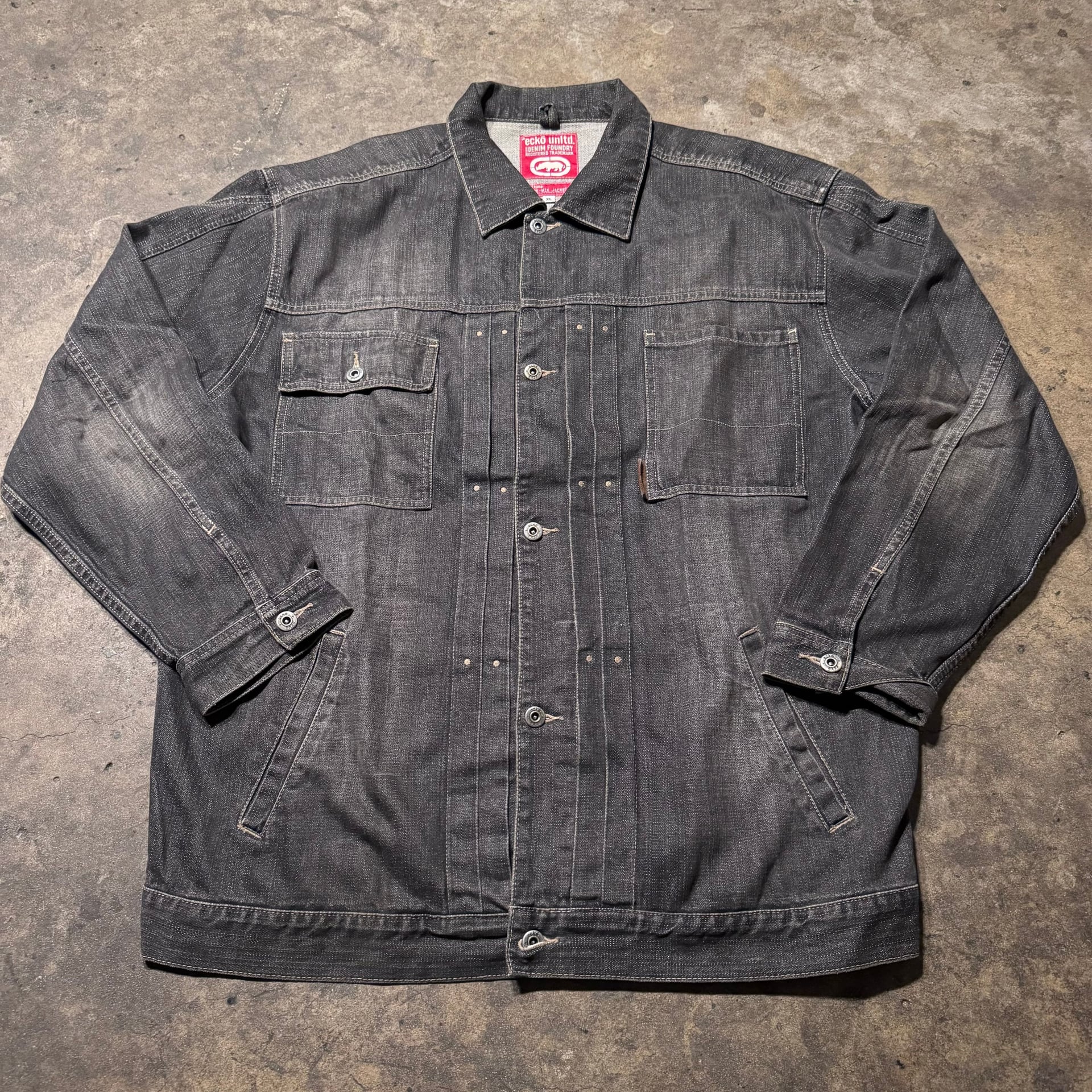 90s Ecko Unltd. Black Denim Jacket X-Large
1