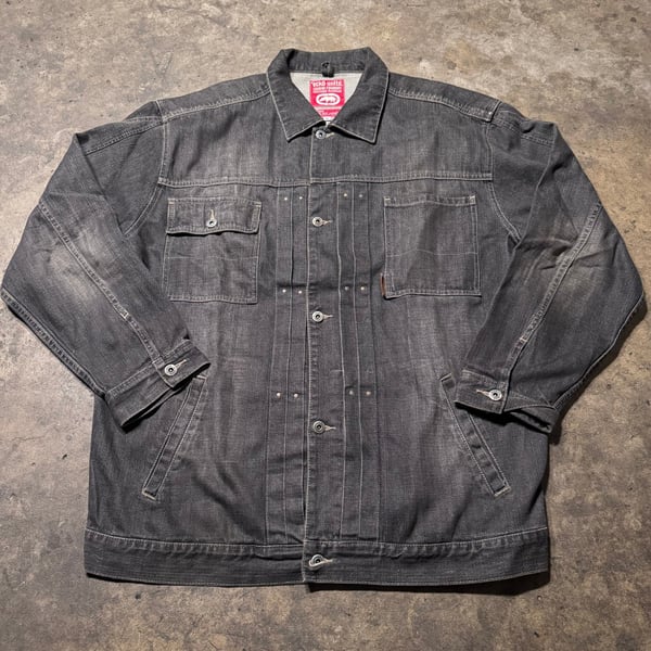 90s Ecko Unltd. Black Denim Jacket X-Large 

