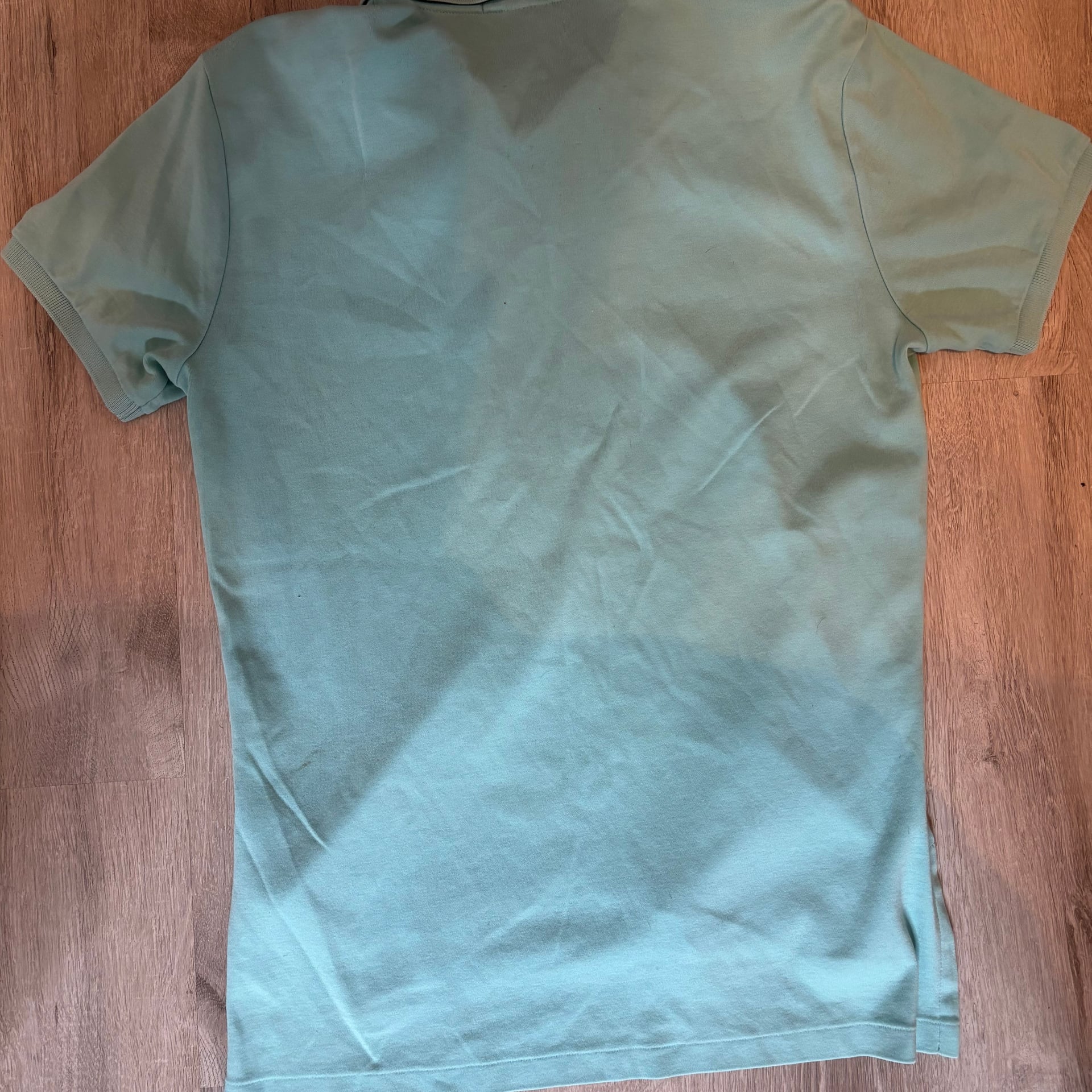 Polo Ralph Lauren Mens Vintage Polo Shirt Aqua Blue Medium Slim Fit Cotton Pique 4