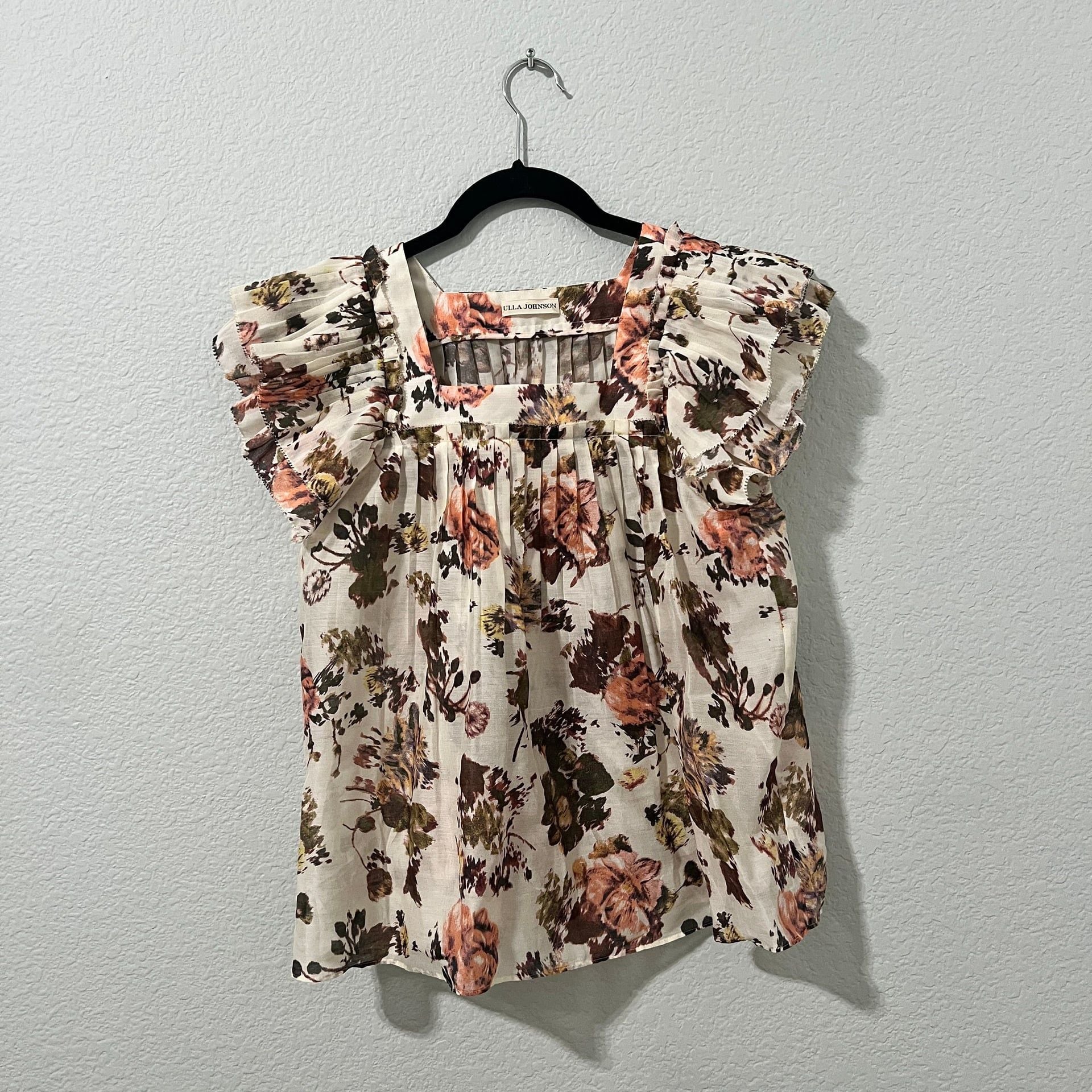Ulla Johnson Kiki Floral Cotton Silk Blend Lightweight Top Size 4 4