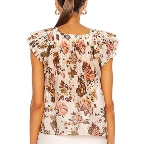 Ulla Johnson Kiki Floral Cotton Silk Blend Lightweight Top Size 4 