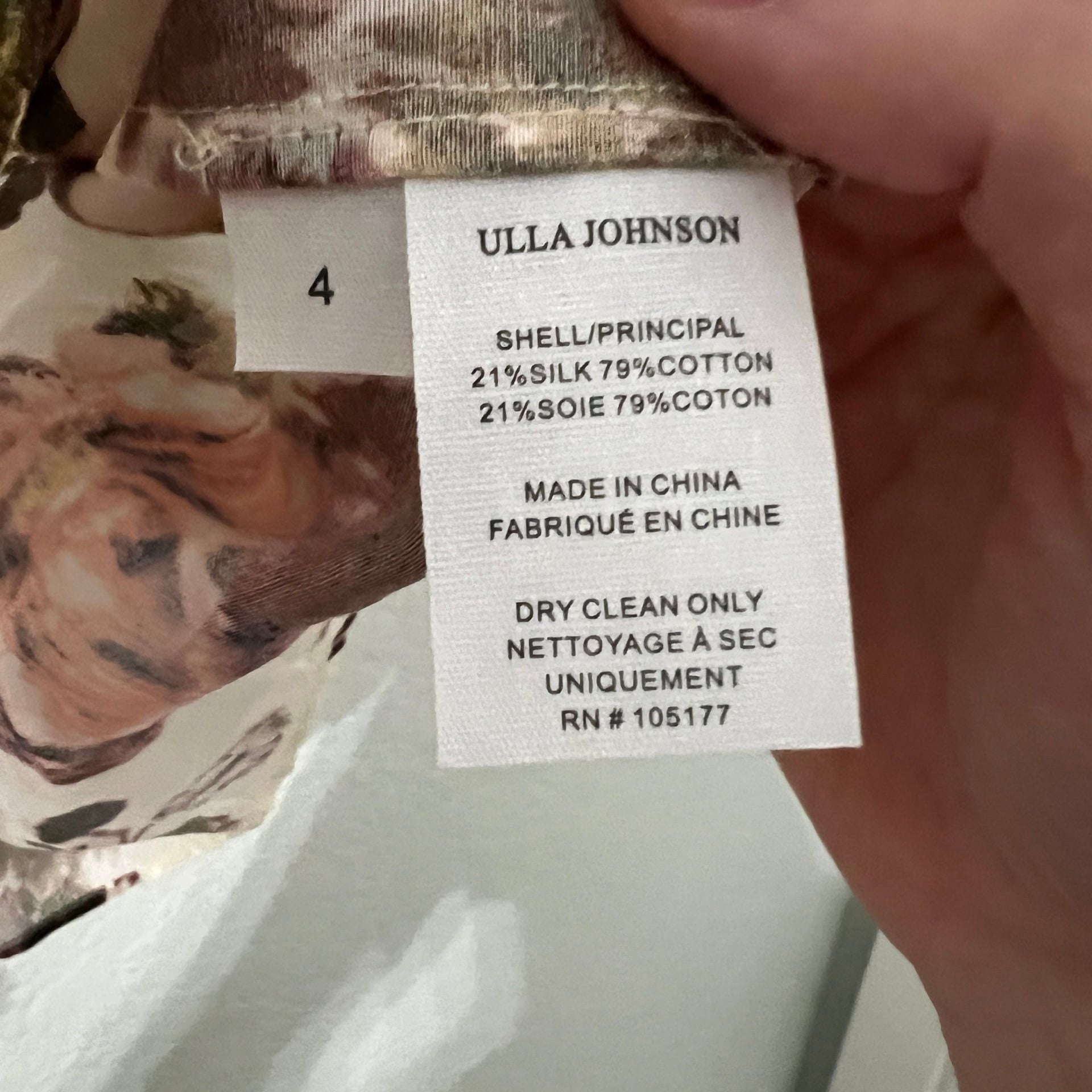 Ulla Johnson Kiki Floral Cotton Silk Blend Lightweight Top Size 4 6