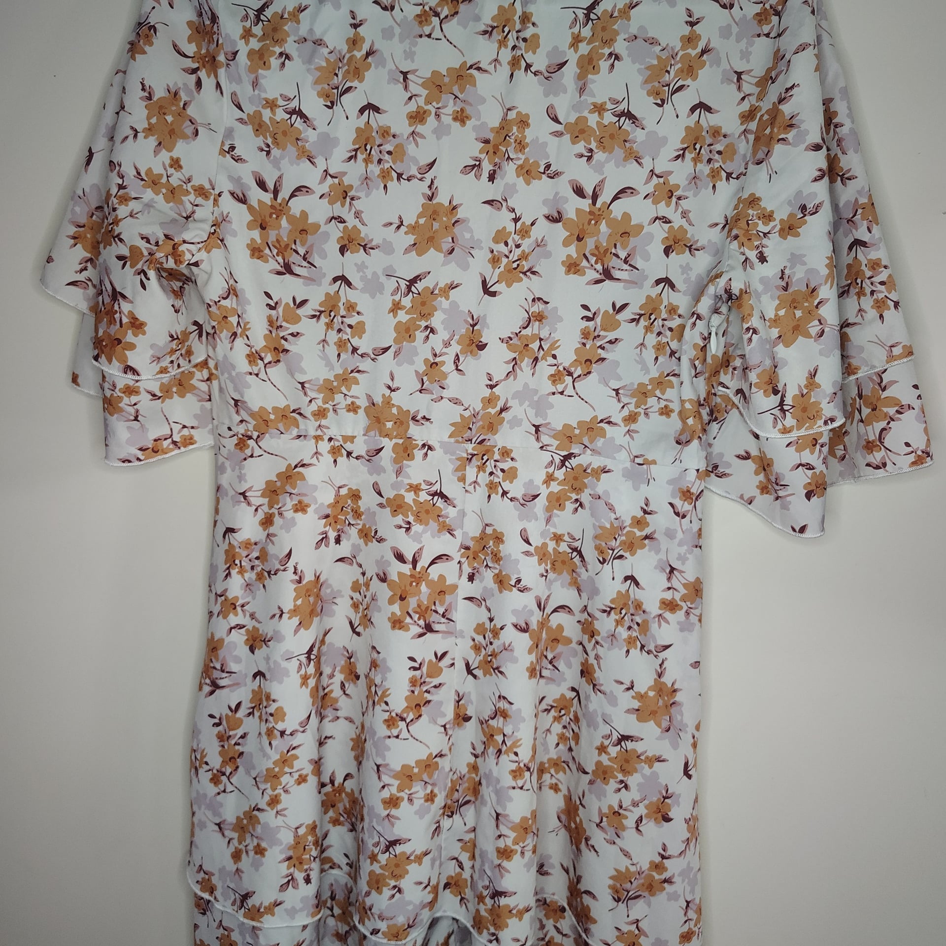 Floral V-Neck Button-Up Dress with Flared Sleeves 5