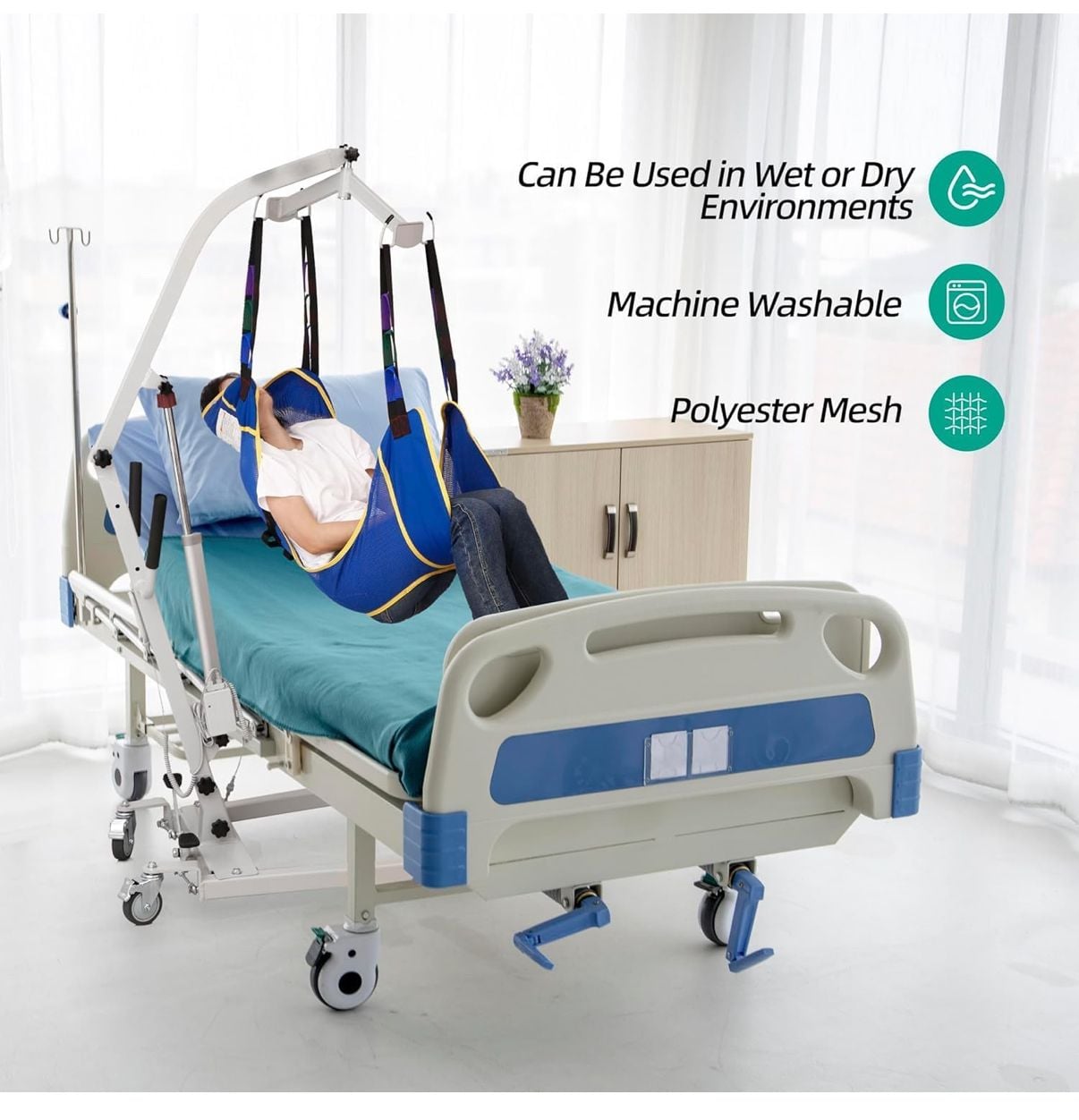 VitalEase Bedridden Patient Sling Turning Devices Bedroll Pillows Elderly Large 5