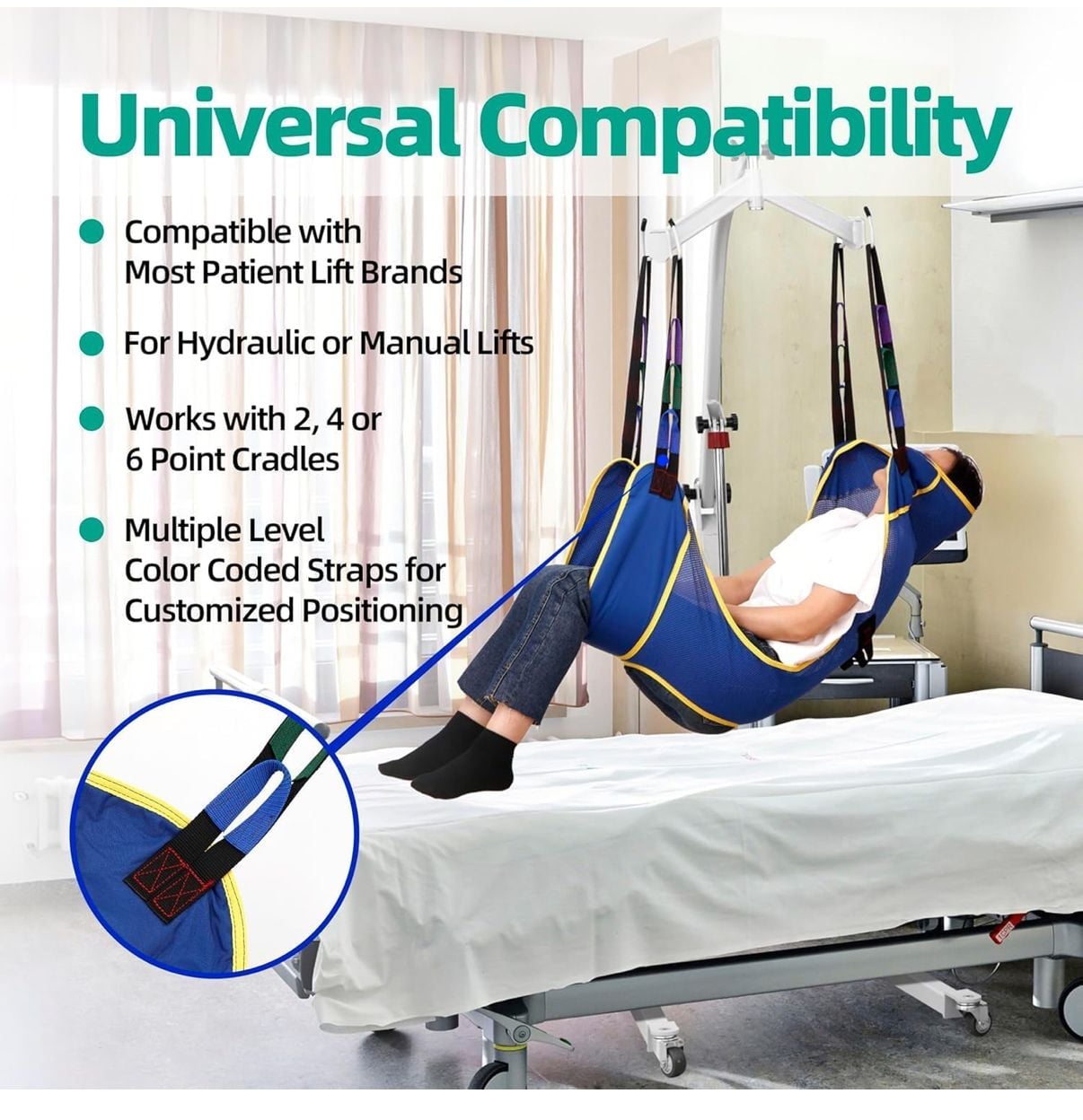 VitalEase Bedridden Patient Sling Turning Devices Bedroll Pillows Elderly Large 4