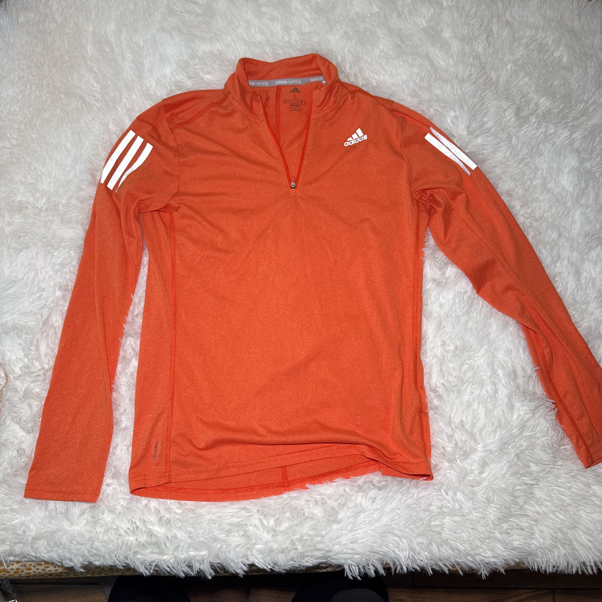 ADIDAS Womens Zip Neck Pullover Tracksuit Top size small Orange 3