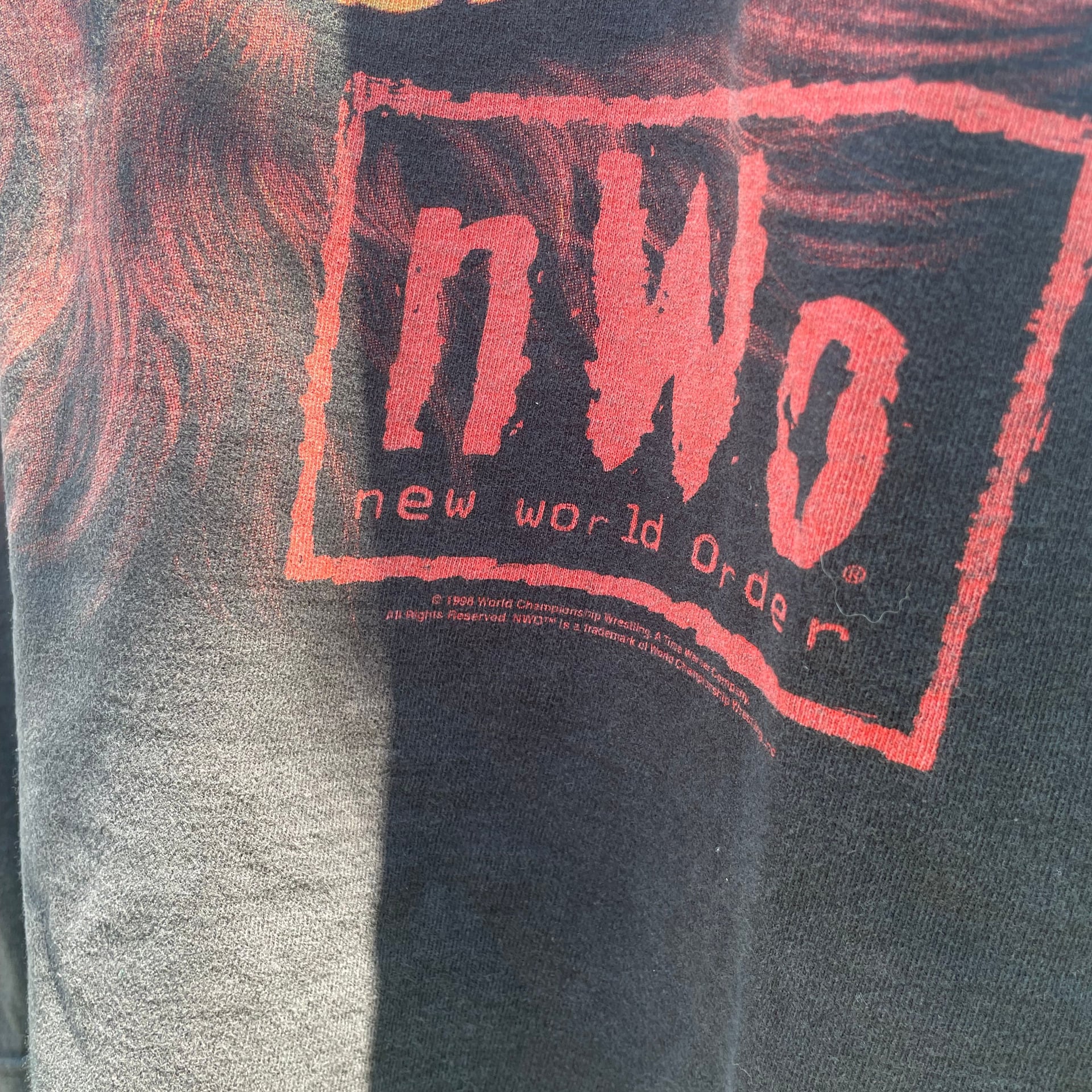 Vintage 1998 NWO New World Order Wolfpack Wolf Graphic Wrestling T-Shirt XL 3