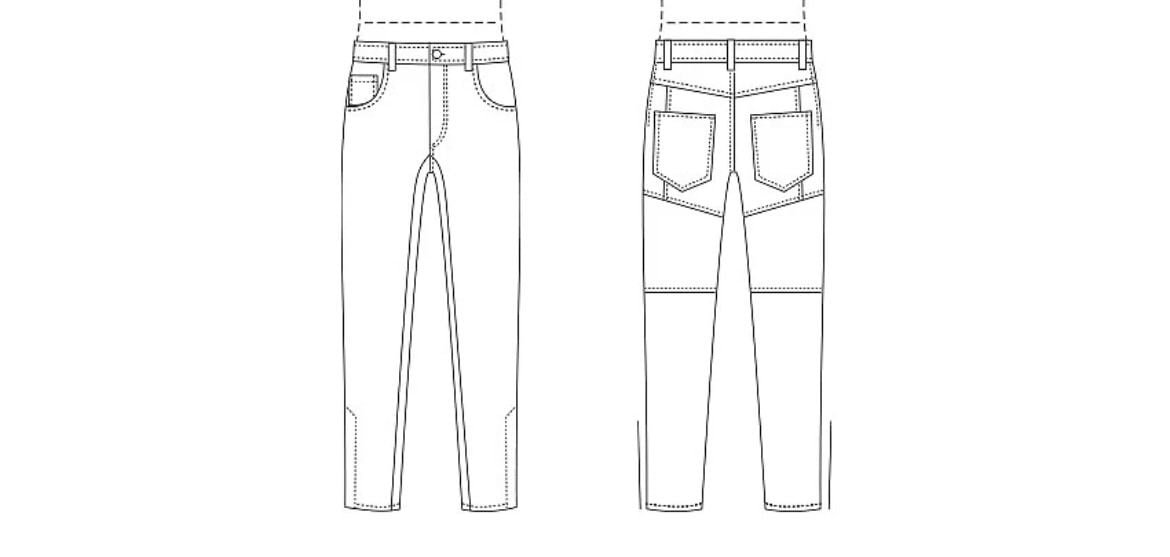 Vogue Men's Jeans Sewing Pattern Kit, V1915, Sizes 40-46 6