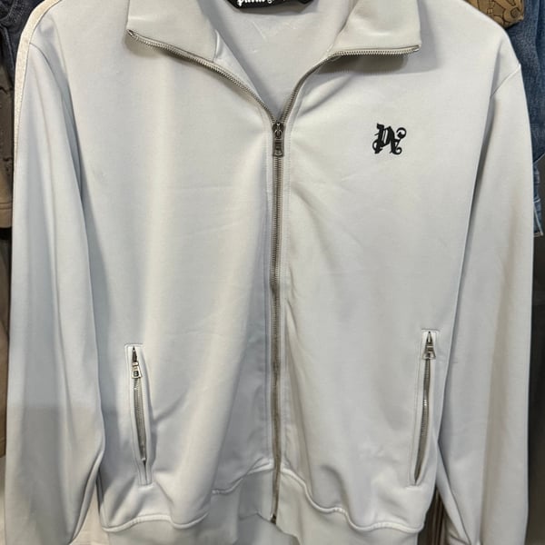 Palm Angels PA Monogram Track Jacket Grey Beige Black