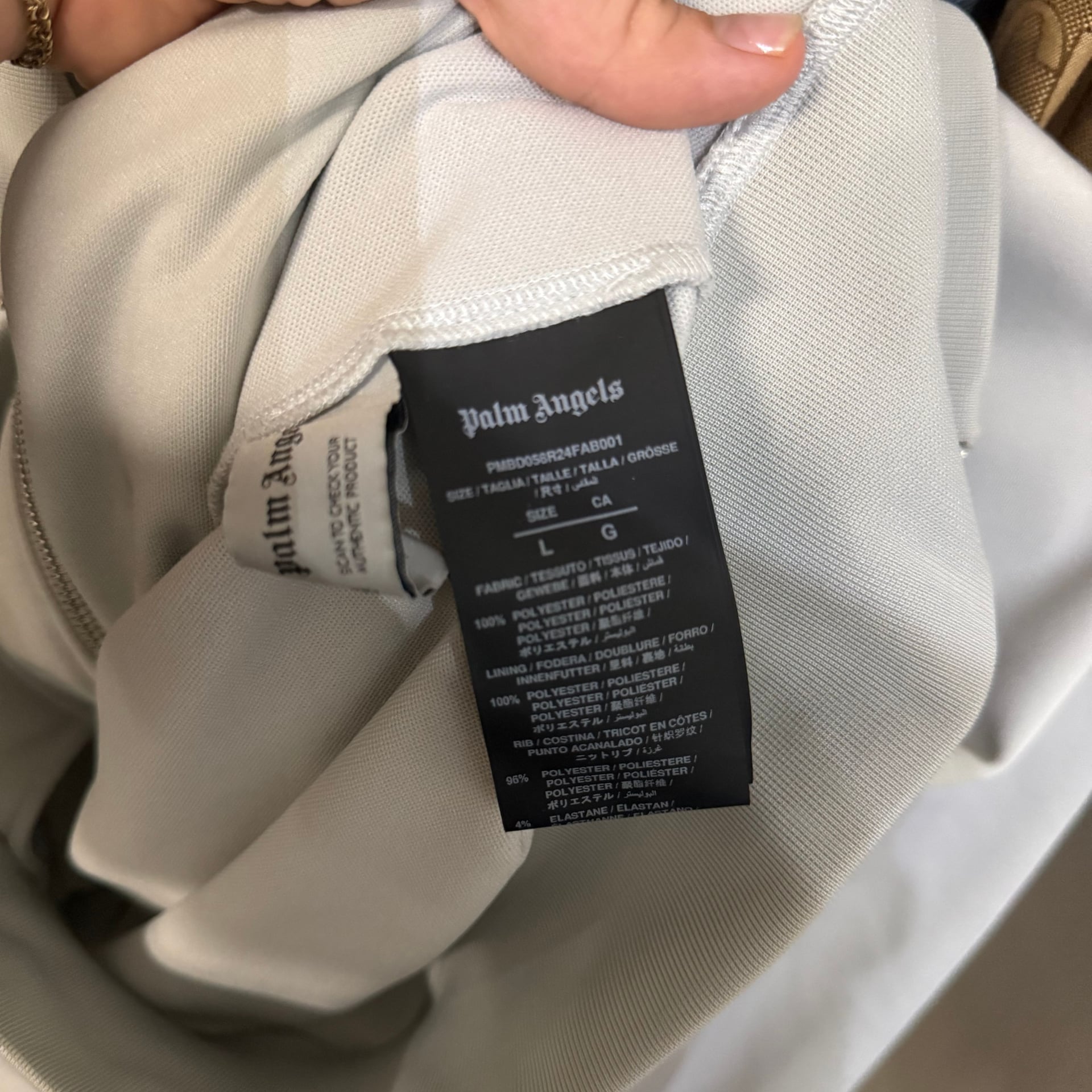 Palm Angels PA Monogram Track Jacket Grey Beige Black 8