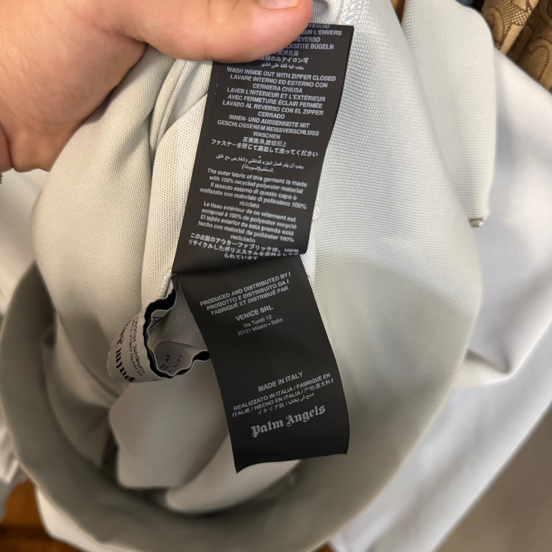 Palm Angels PA Monogram Track Jacket Grey Beige Black 6