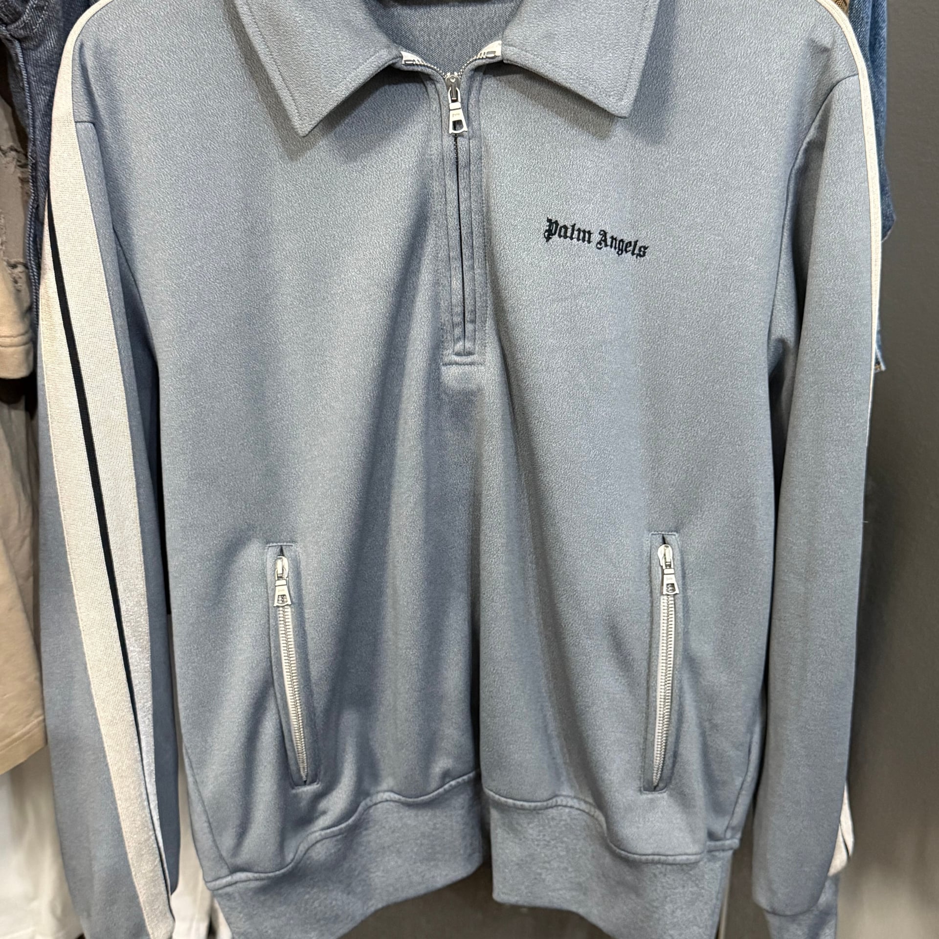 Palm Angels Men's Shirt Collar Quarter-Zip Track Jacket 1