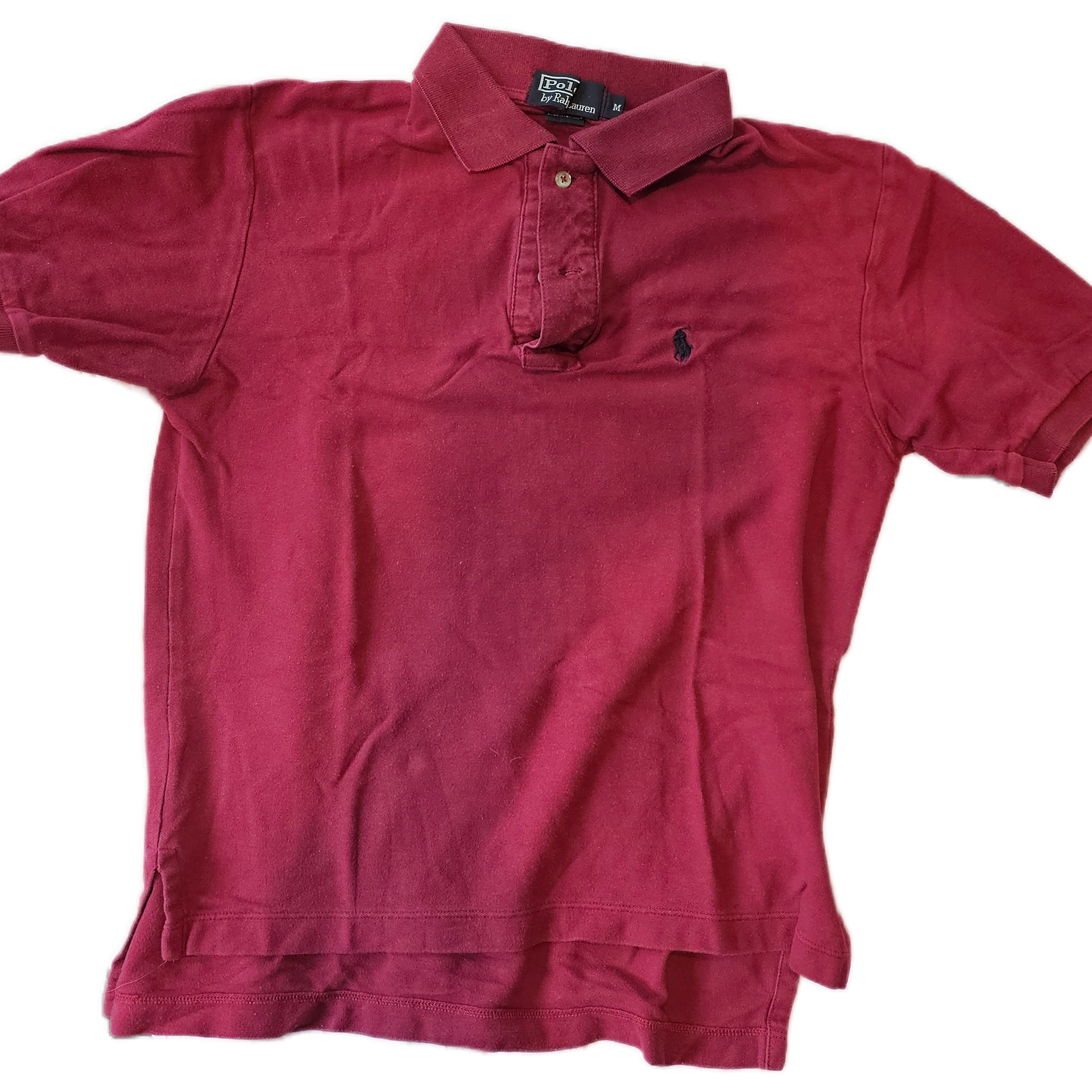 Polo Ralph Lauren Men's Short Sleeve Polo Shirt Maroon 2 Button Size M 1