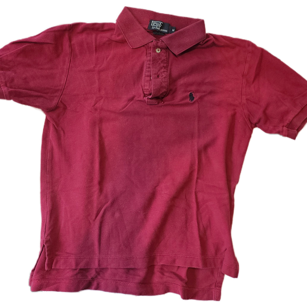 Polo Ralph Lauren Men's Short Sleeve Polo Shirt Maroon 2 Button Size M