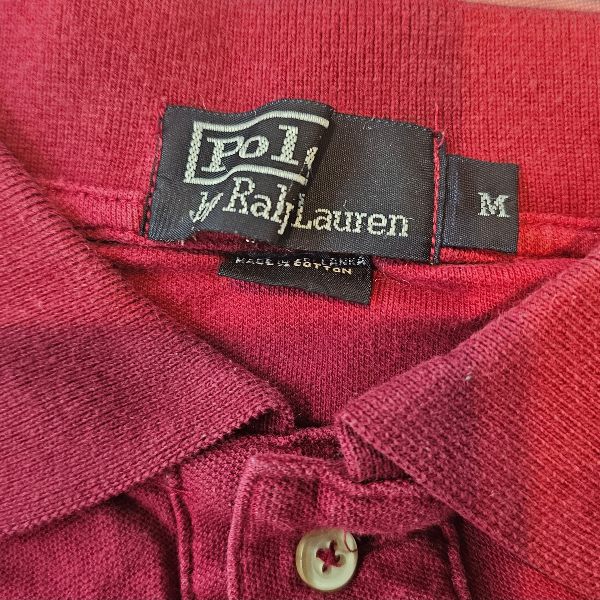 Polo Ralph Lauren Men's Short Sleeve Polo Shirt Maroon 2 Button Size M 2