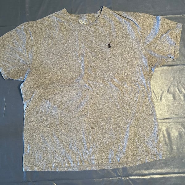 Polo Ralph Lauren Mens Large Gray with Blue embroidered Pony Casual Shirt