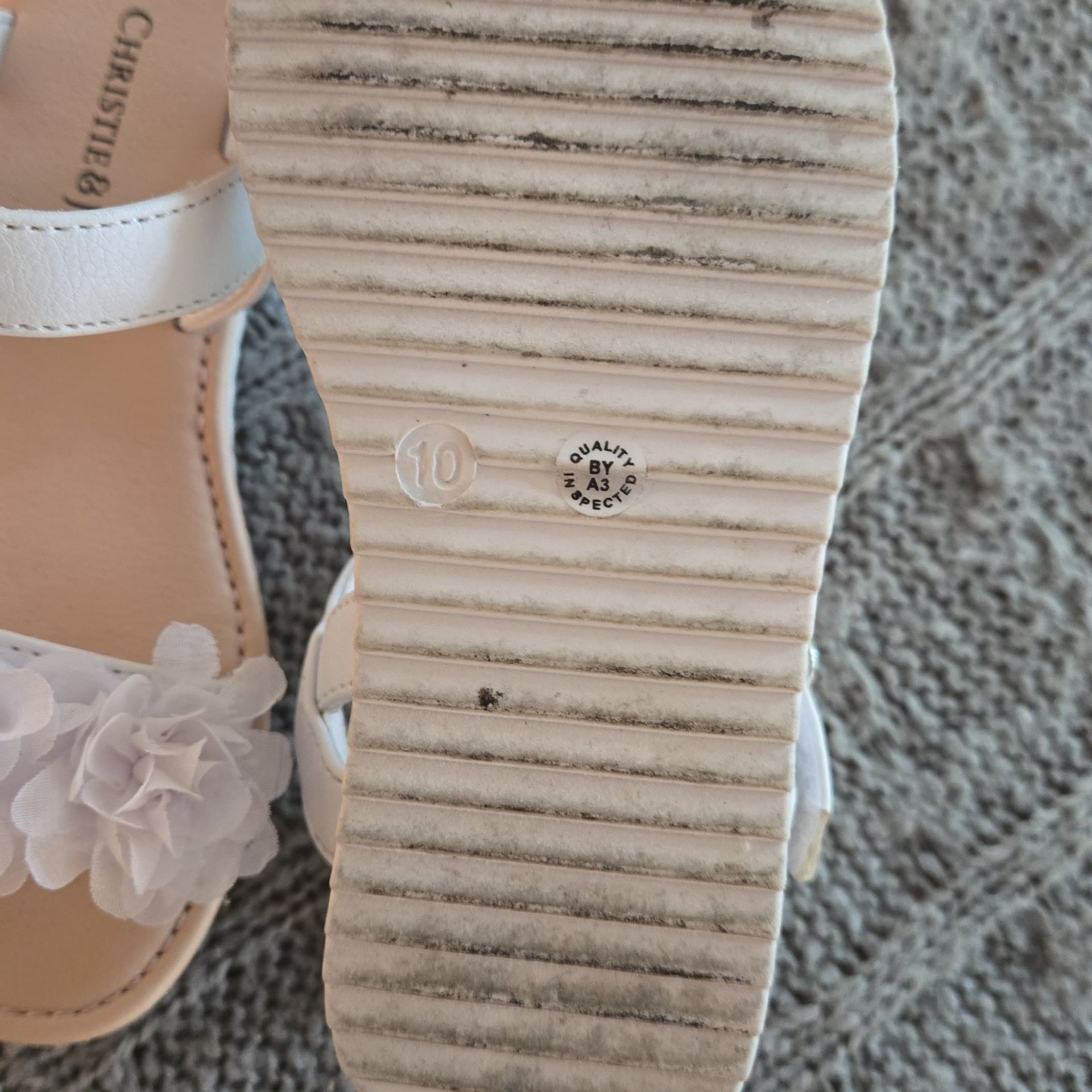 CHRISTIE & JILL - Toddler Girl Sandals- White - Size 10 3
