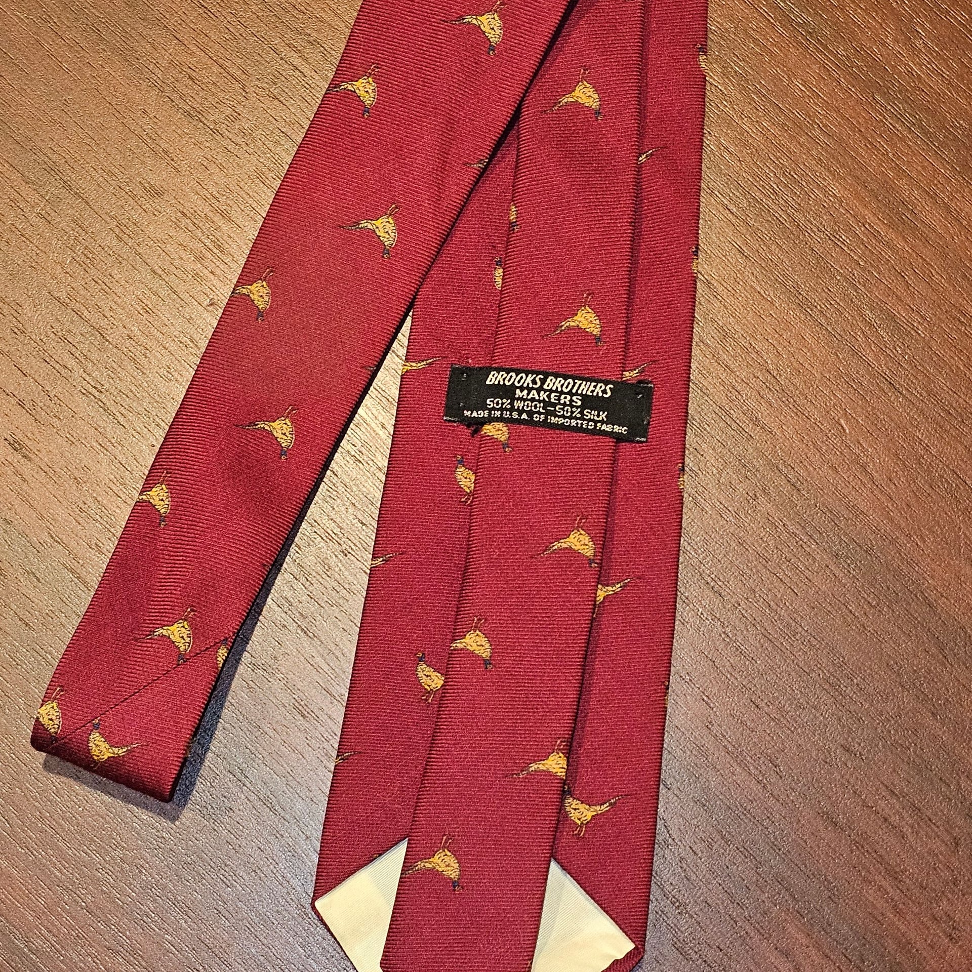 60's Brooks Brothers Wool/Silk Painted Pheasant Tie *Rare* 2