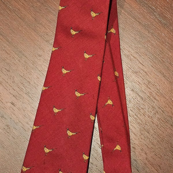 60's Brooks Brothers Wool/Silk Painted Pheasant Tie *Rare*