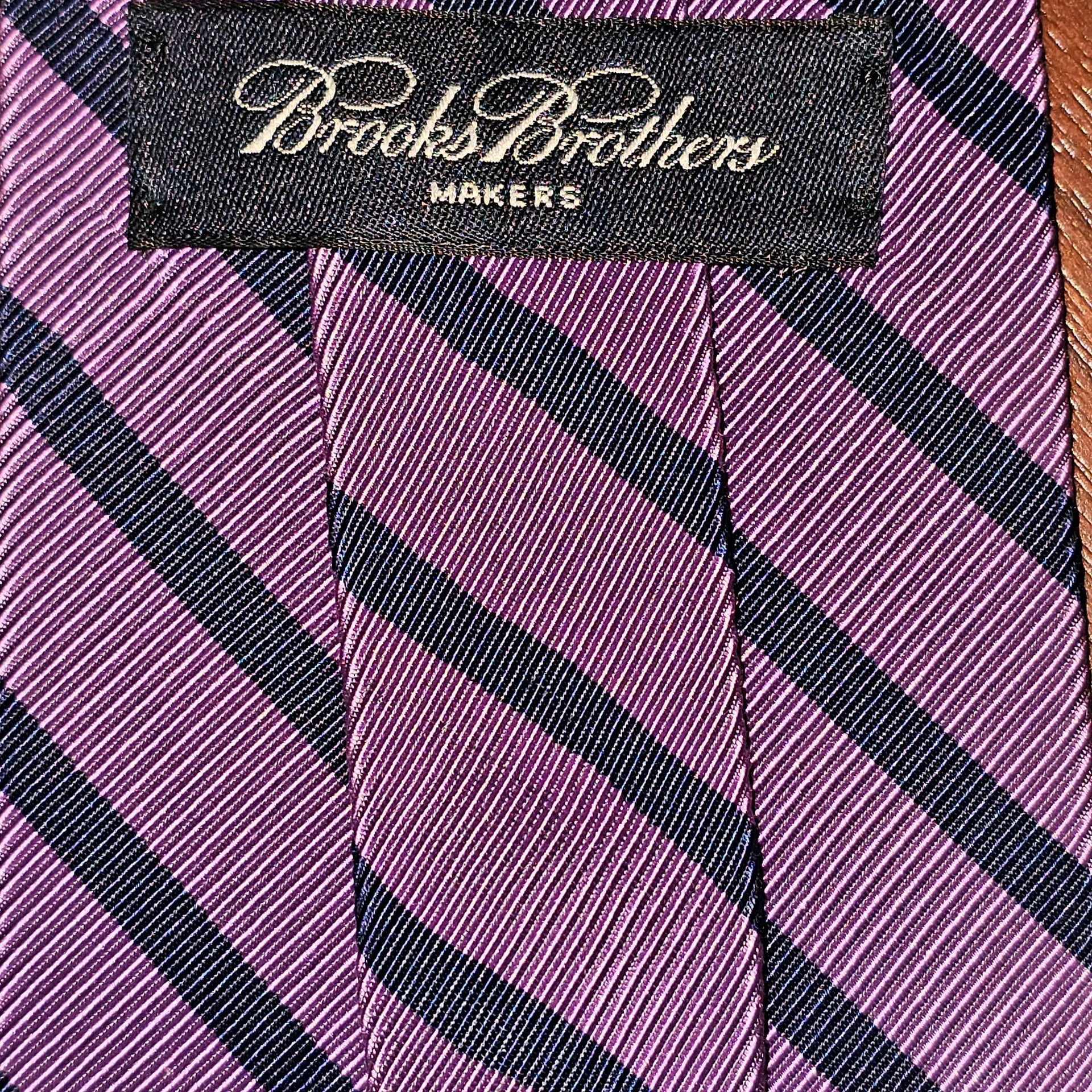 Brooks Brothers Makers Repp Necktie Stripe Silk Business Pro Corpcore Hip Preppy 2