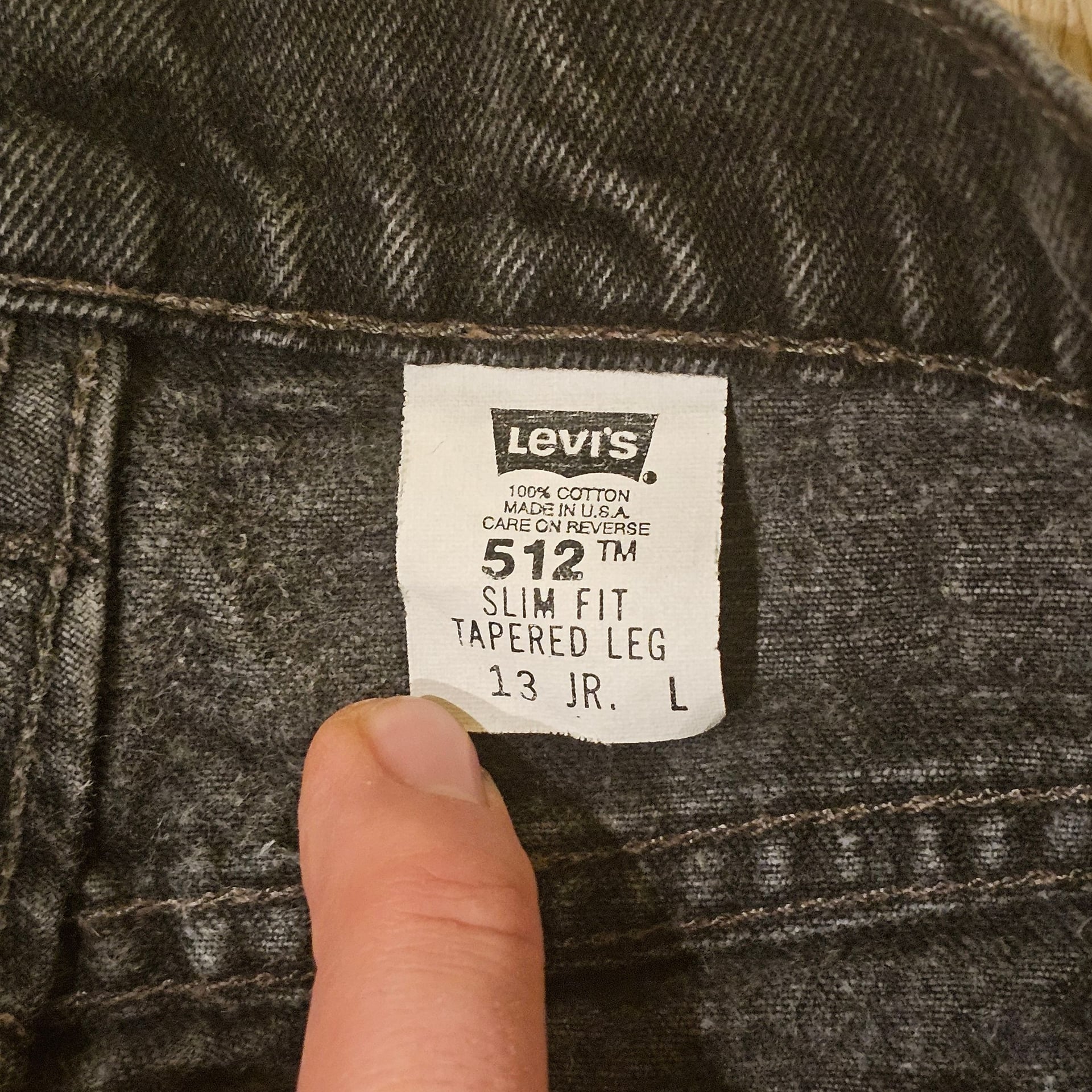 90s LEVIS 512 Black Jeans 30/32 3