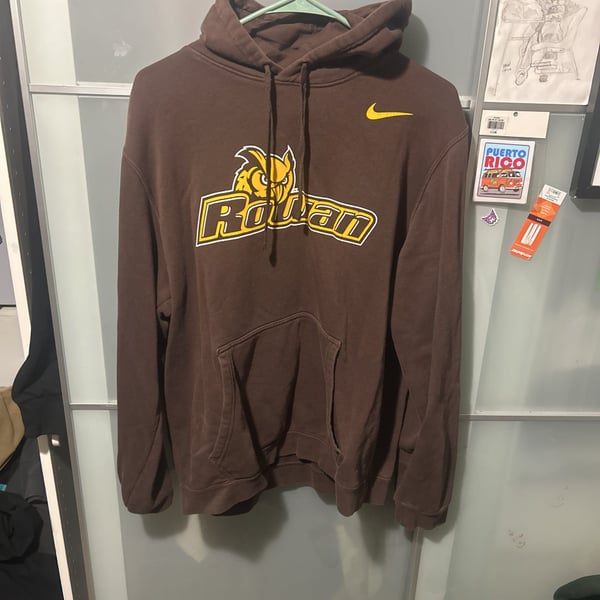 Rowan University Nike Club Fleece Hoodie Brown,