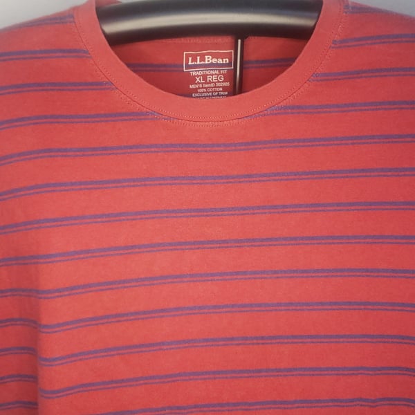 Men's Carefree Unshrinkable Tee, Traditional Fit, Short-Sleeve, Stripe
