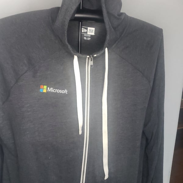 Microsoft Women's Hoodie Sweatshirt Size Small Full Zip Gray New Era Lightweight