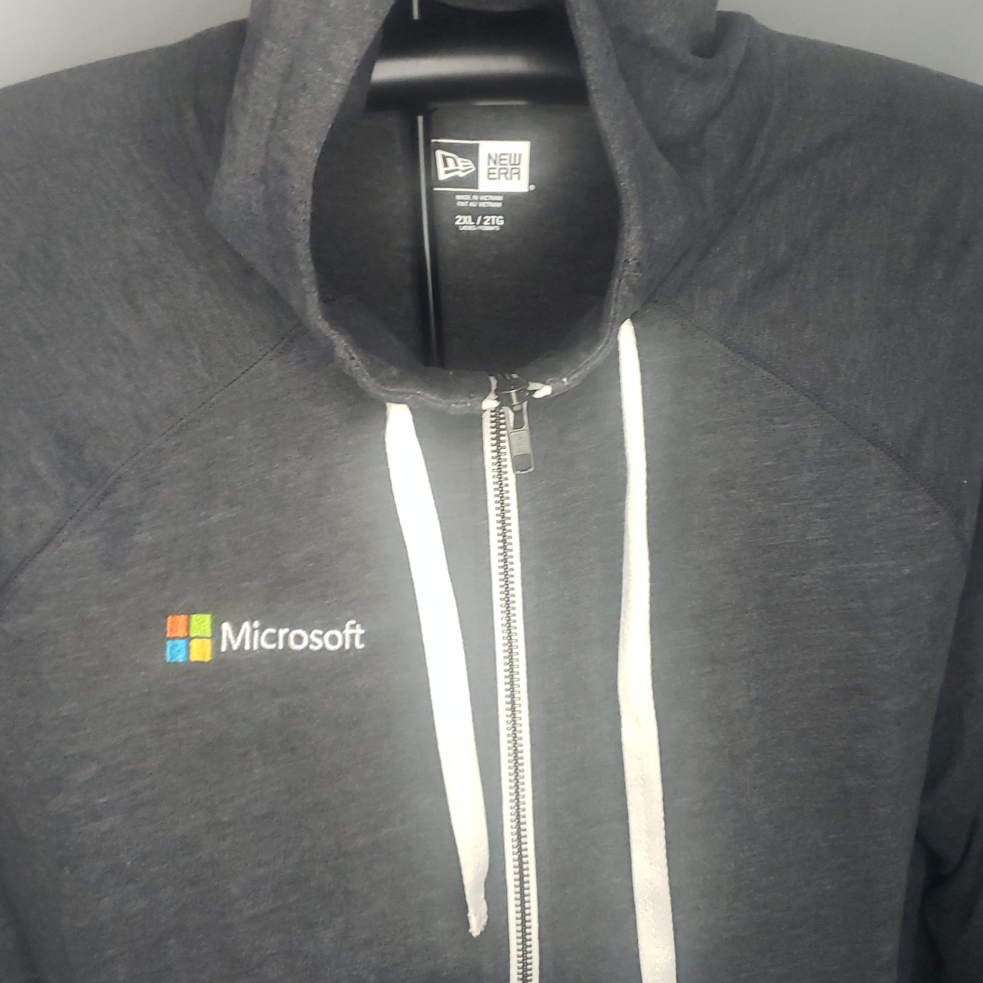 Microsoft Women's Hoodie Sweatshirt Size Small Full Zip Gray New Era Lightweight 2