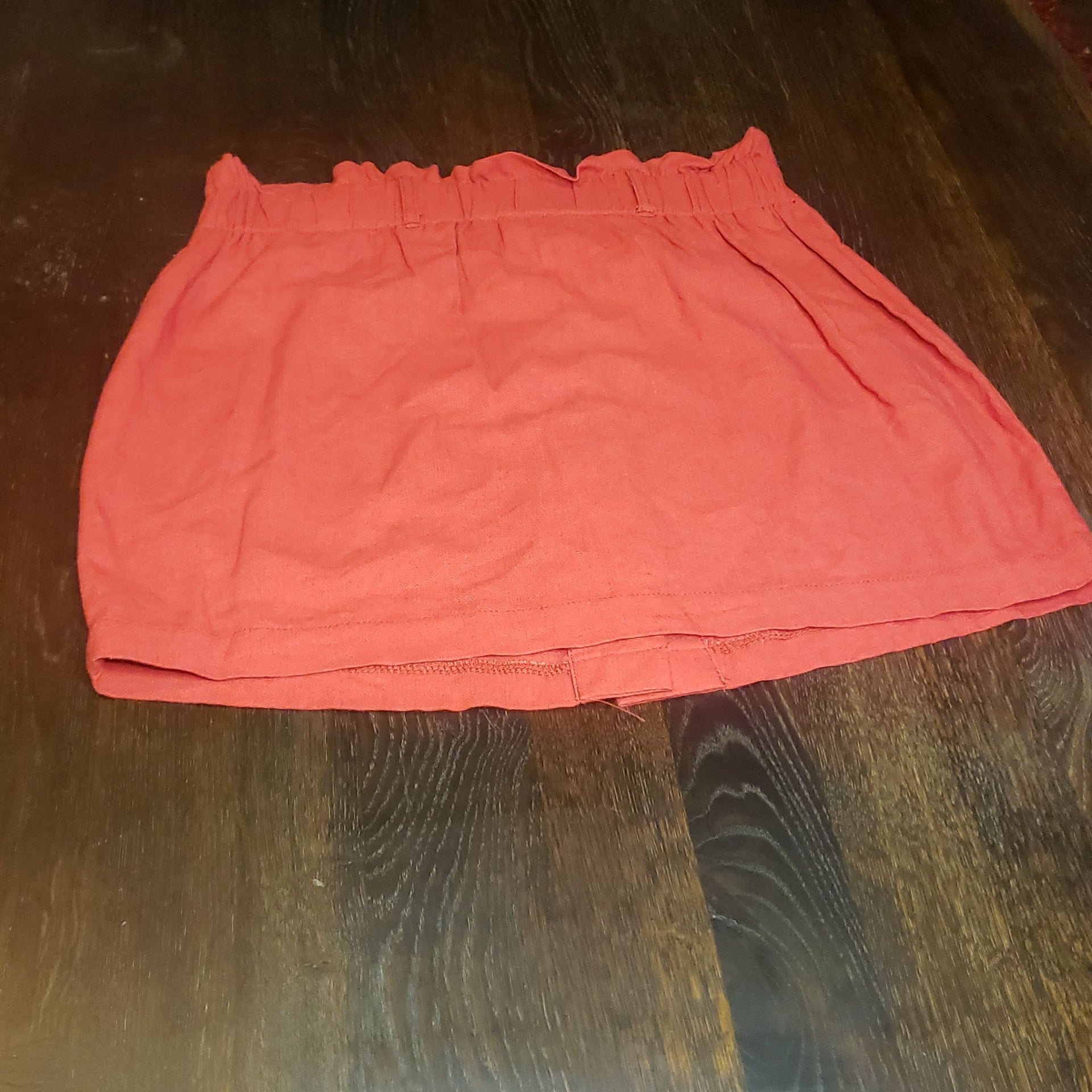 Salmon Orange Linen Mini Skirt Coastal Sailor Buttons Y2K Size 12 Max Studios 3