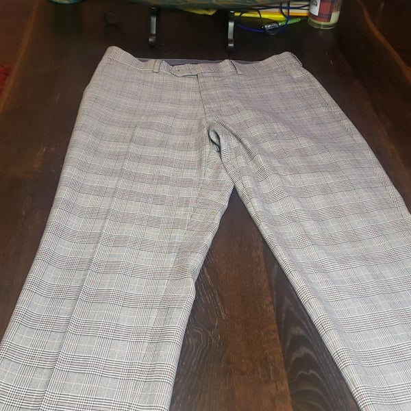 Bar Iii Men's Slim Fit Plaid Suit Dress Pants Black White 32 x 34