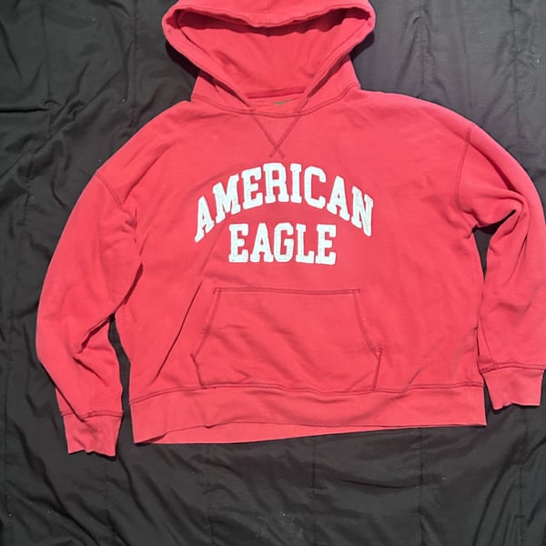 American Eagle Outfitters red cropped zip up hoodie...
