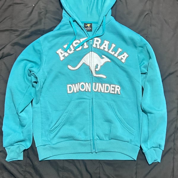 Hoxley Australia Down Under Hoodie full zip Sweatshirt Kangaroo Men's Size L