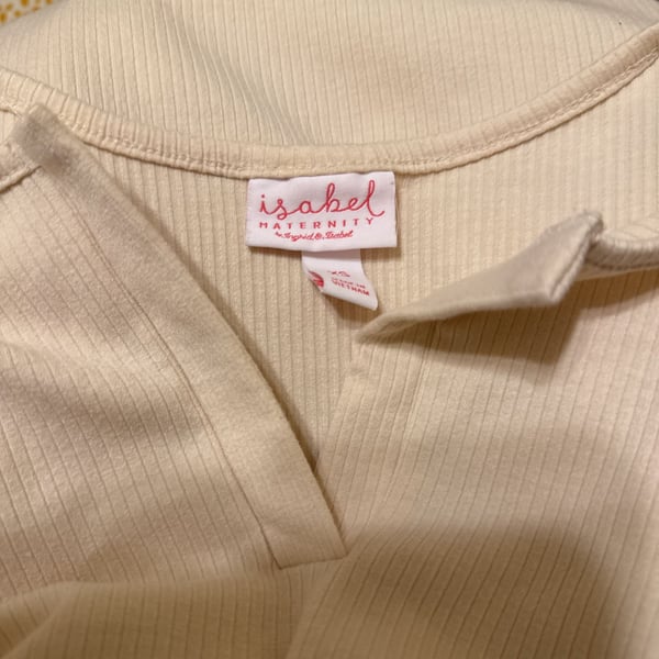 Womens Rib Maternity Tank Top Ingrid & Isabel Ivory Cream Size XS