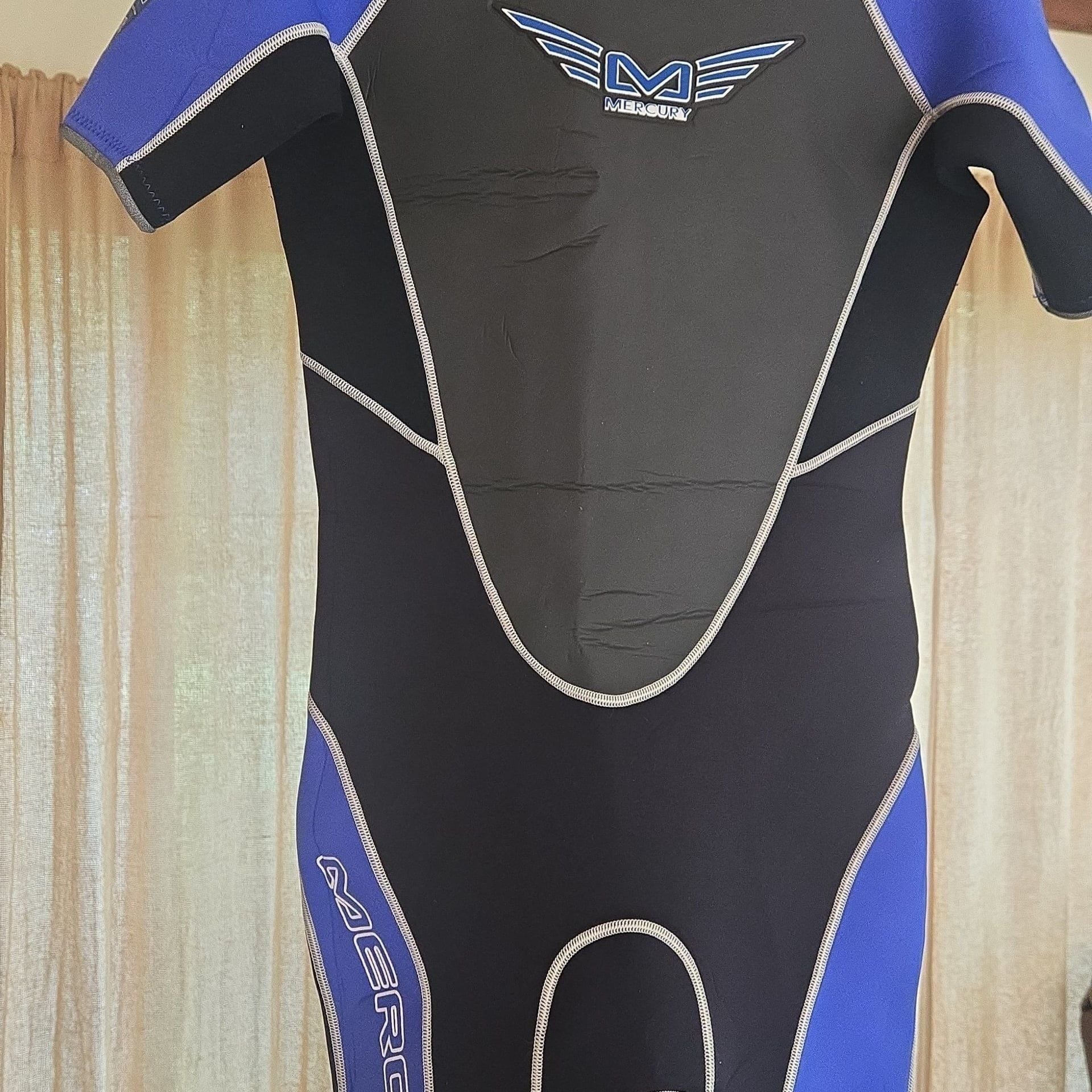 US Divers Mercury Shorty Wetsuit - Black / Blue - Adult M 1