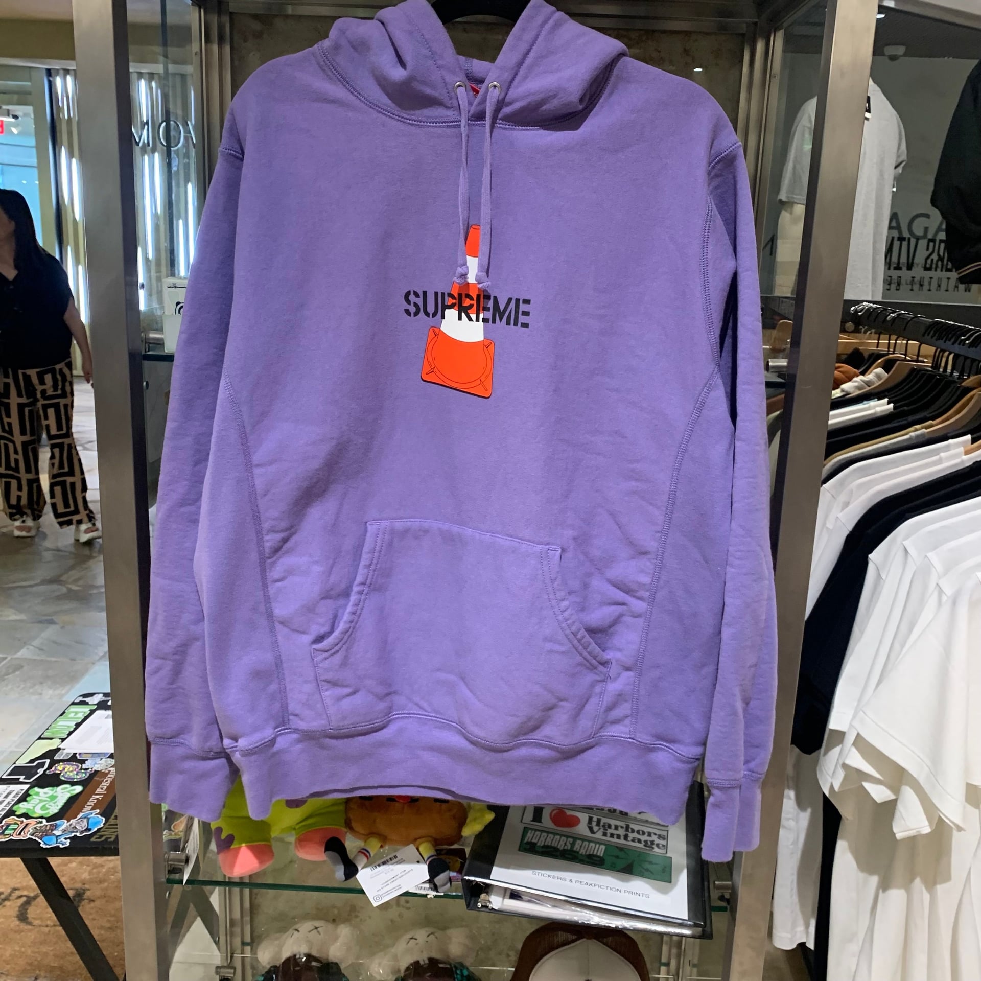 Supreme Cone Hooded Sweatshirt Purple 19AW Men's Cotton Canada Pre-Owned Size L 2