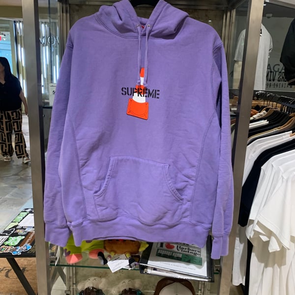 Supreme Cone Hooded Sweatshirt Purple 19AW Men's Cotton Canada Pre-Owned Size L