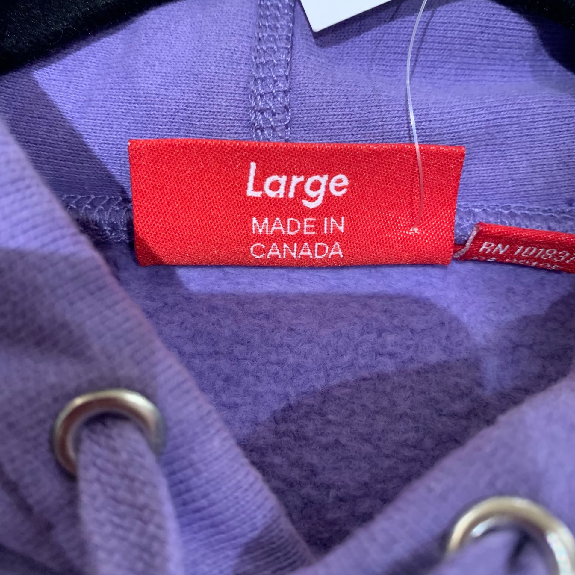 Supreme Cone Hooded Sweatshirt Purple 19AW Men's Cotton Canada Pre-Owned Size L 5