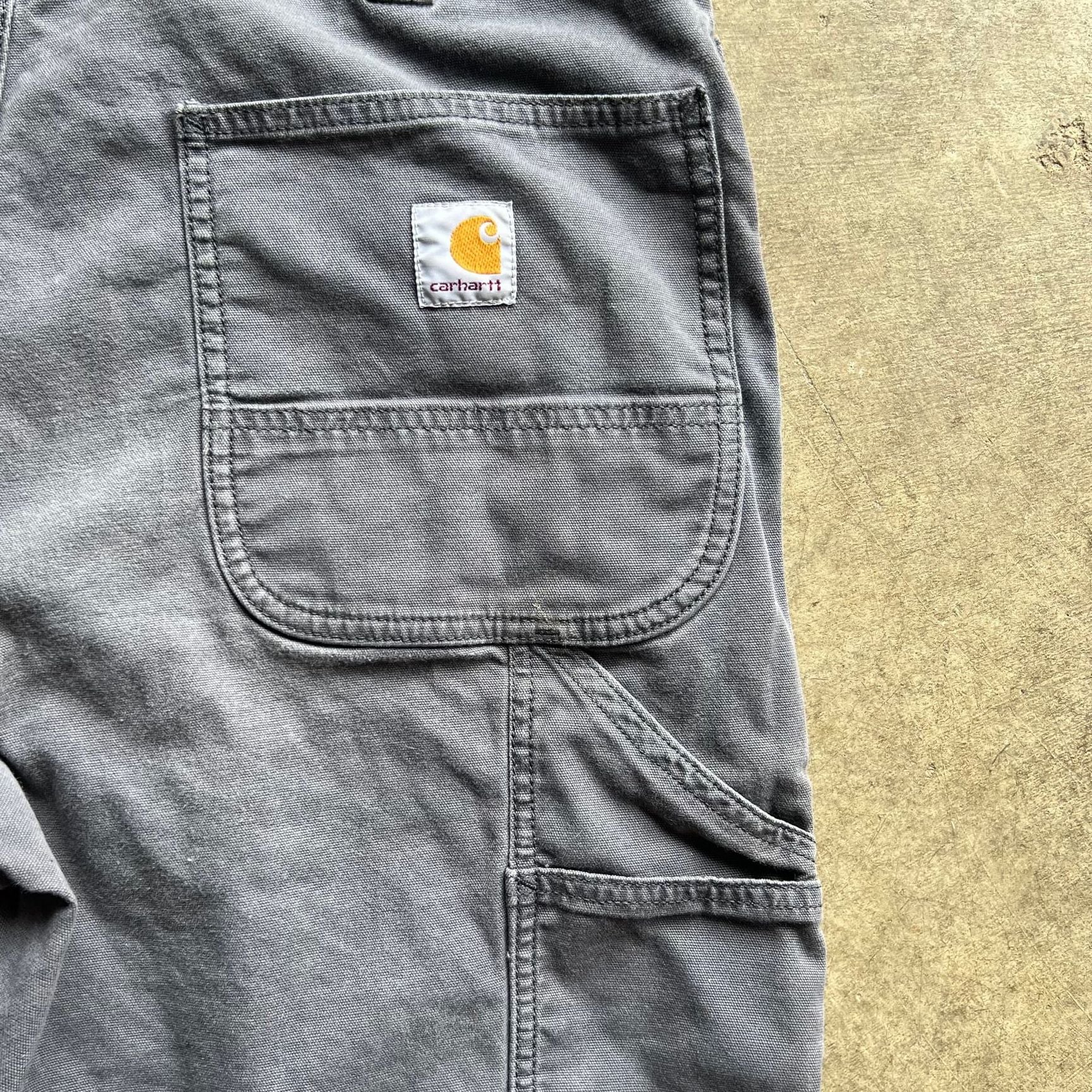 Vintage Carhartt Carpenter Shorts Relaxed Fit Charcoal Gray Size 34 6