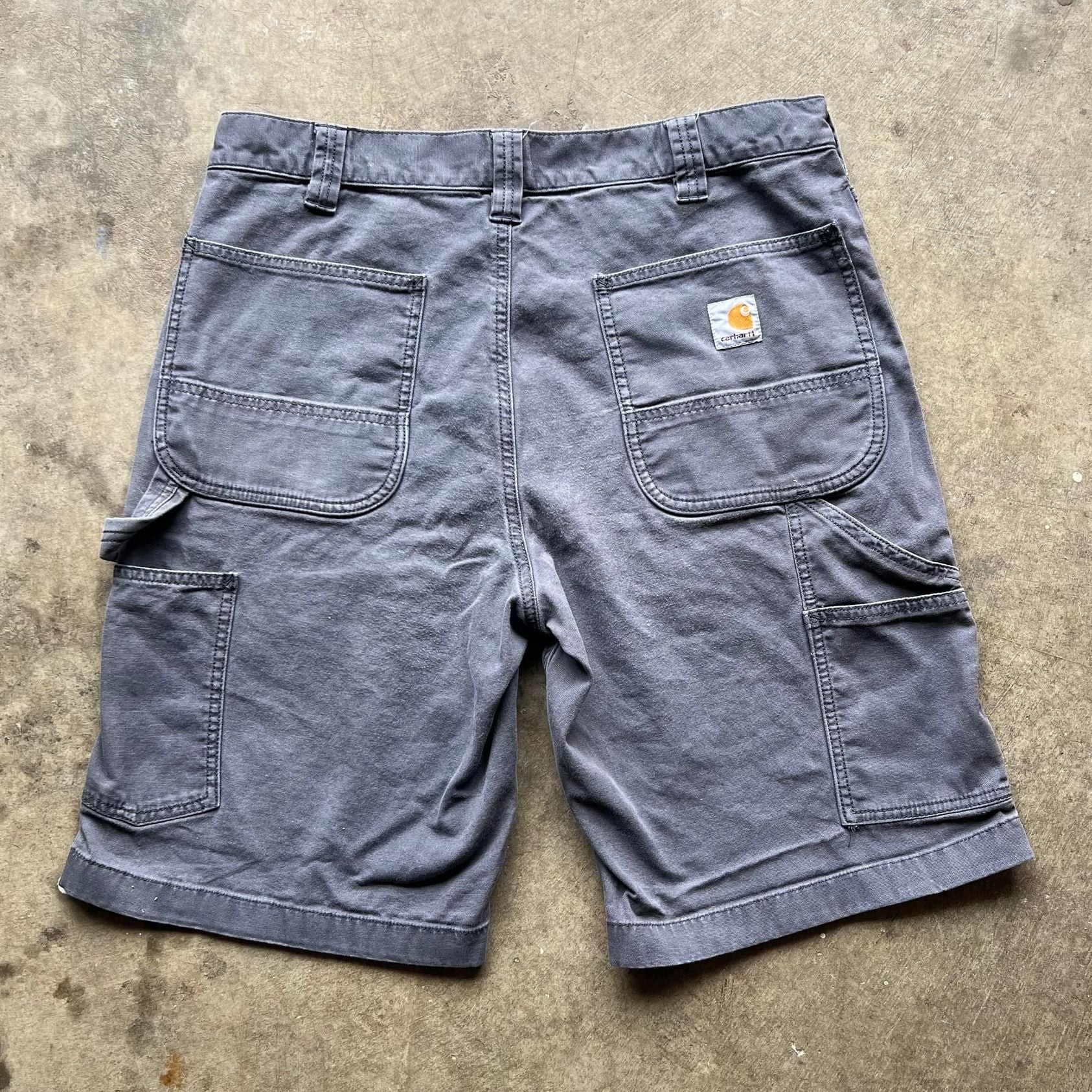 Vintage Carhartt Carpenter Shorts Relaxed Fit Charcoal Gray Size 34 3