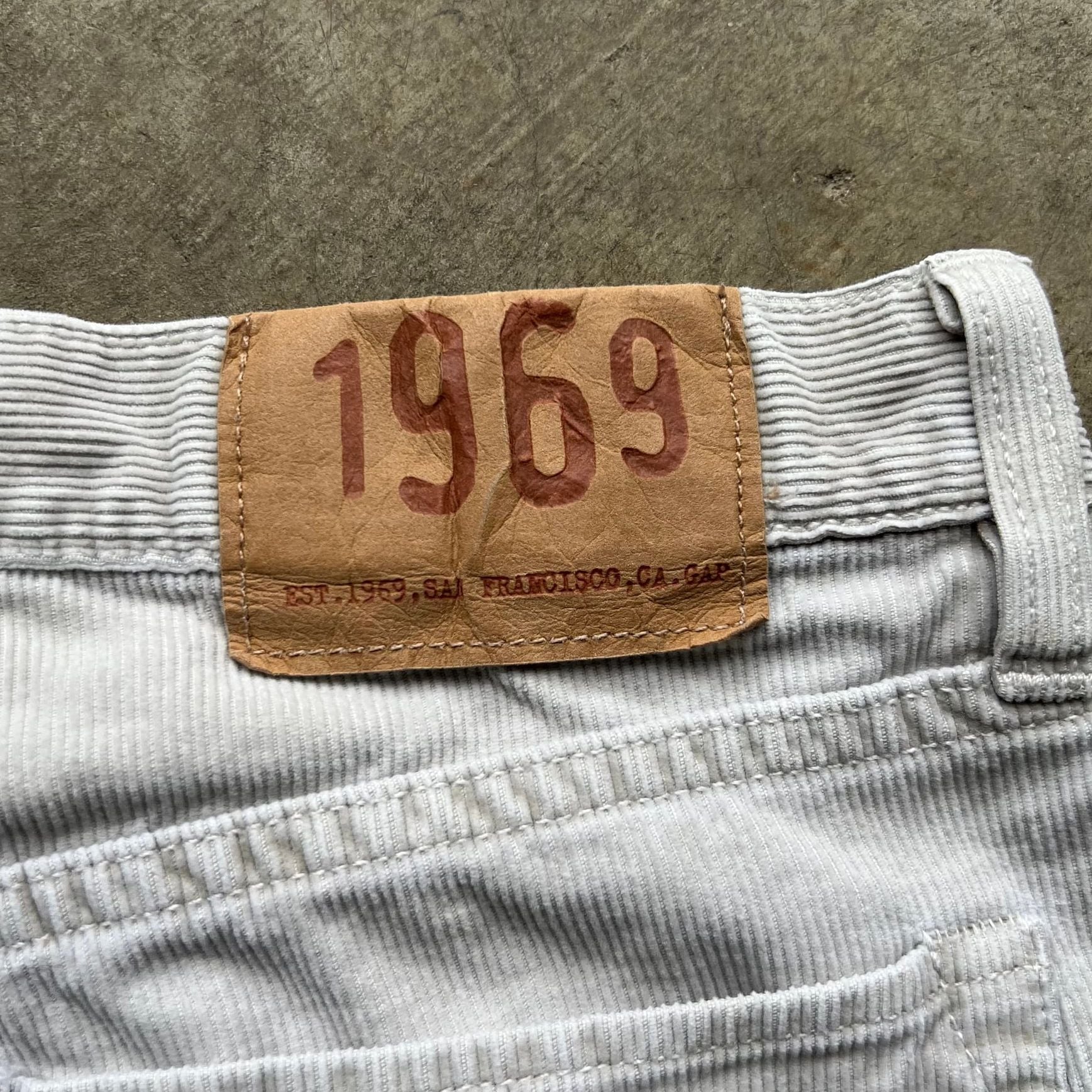Gap Corduroy low rise 30x32 Cream made in 1969 Casual Vintage pants 7