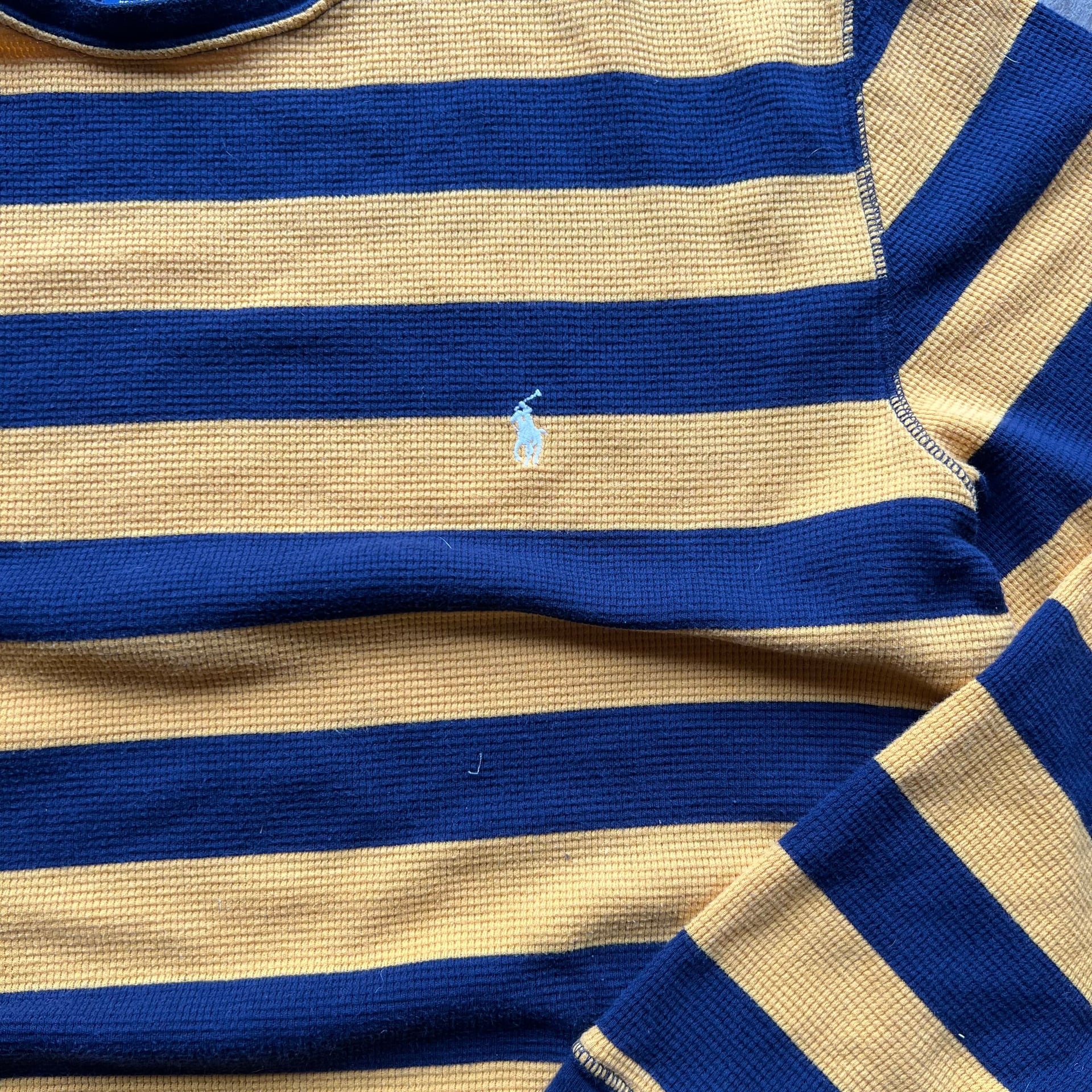 Polo RL Stripped Yellow/Navy Longsleeve Vintage 4