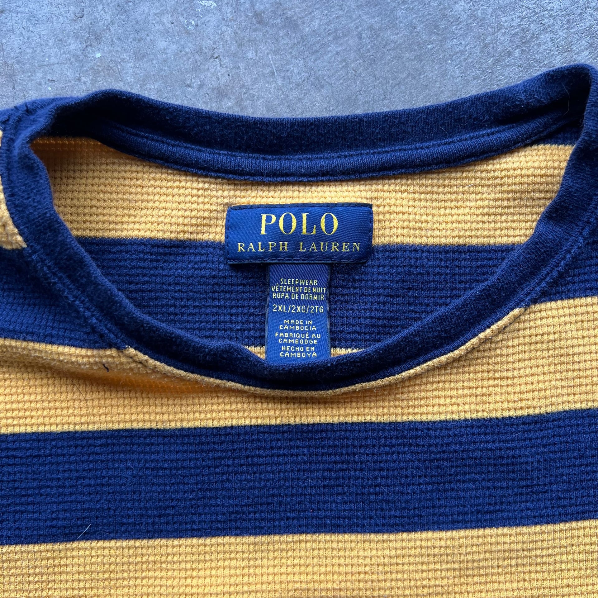 Polo RL Stripped Yellow/Navy Longsleeve Vintage 3